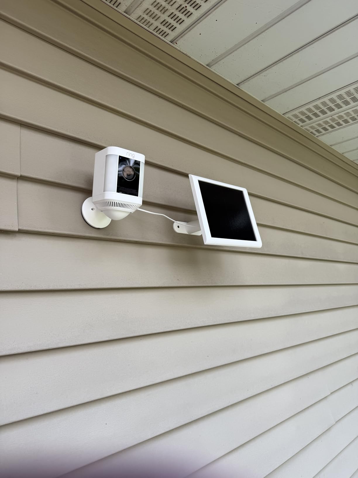 Ring Spotlight Cam Plus, Solar | Two-Way Talk, Color Night Vision, and Security Siren (newest model) - White customer photo 2