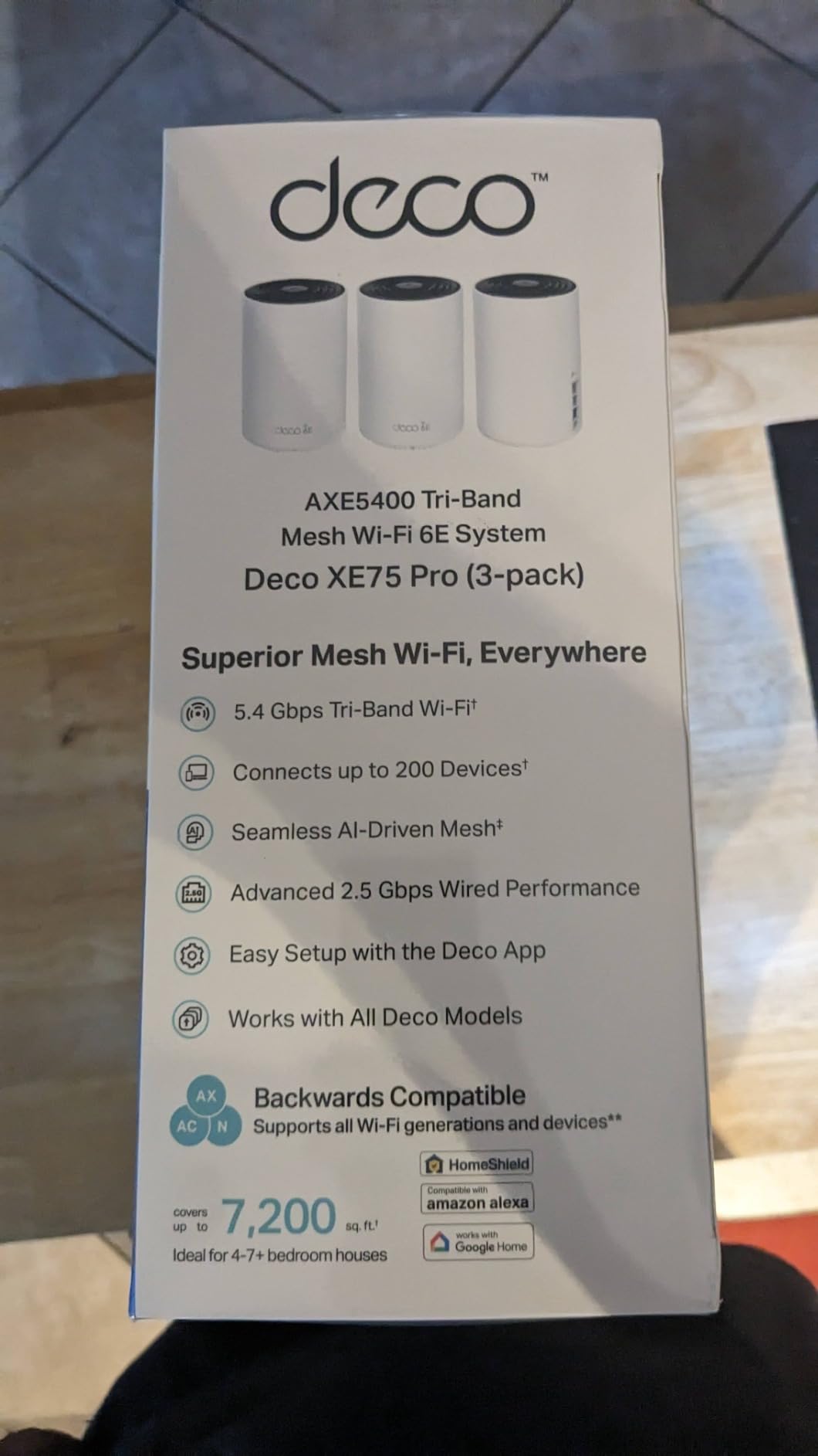 TP-Link Deco XE75 Pro AXE5400 Tri-Band WiFi 6E Mesh System (3-Pack) customer photo 2