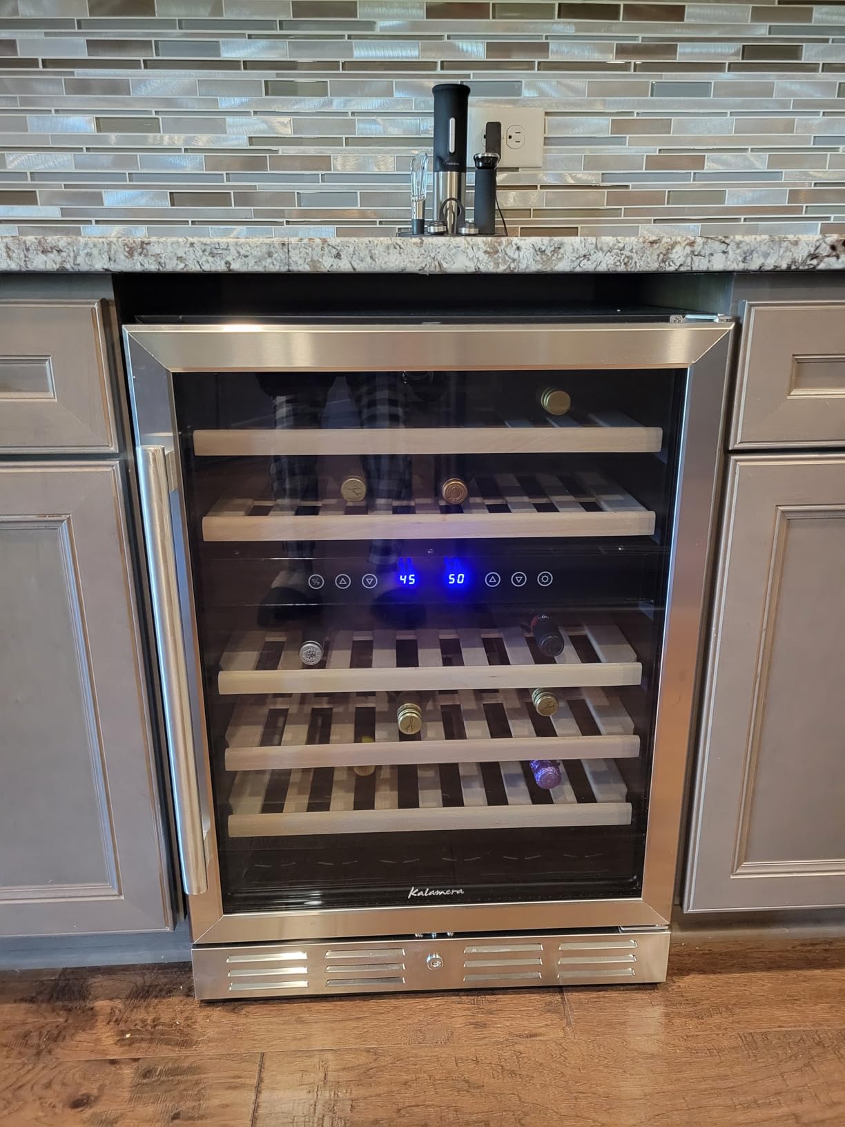 Kalamera 24 inch Wine Cooler, 37 Bottle Dual Zone Built-in or Freestanding customer photo 1