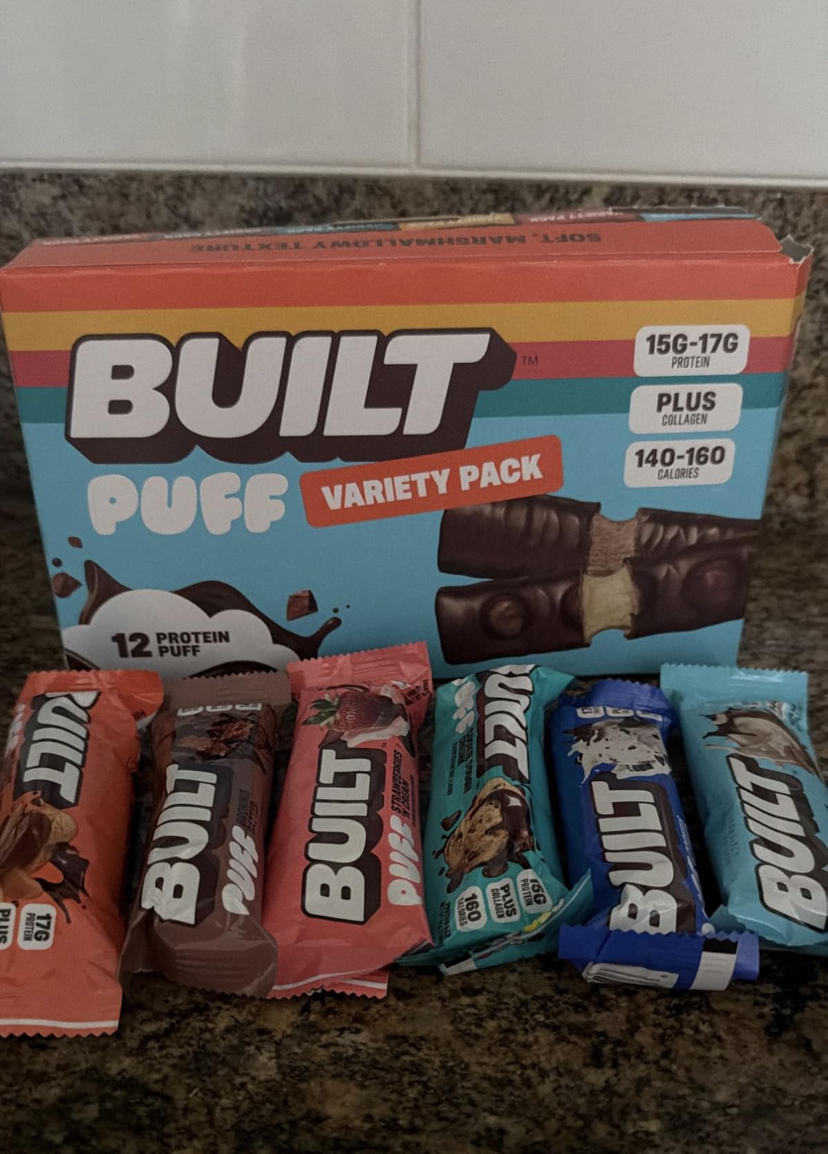 BUILT Puff Protein Bars, Variety Pack, 15g-17g Protein - 12 Count customer photo 2