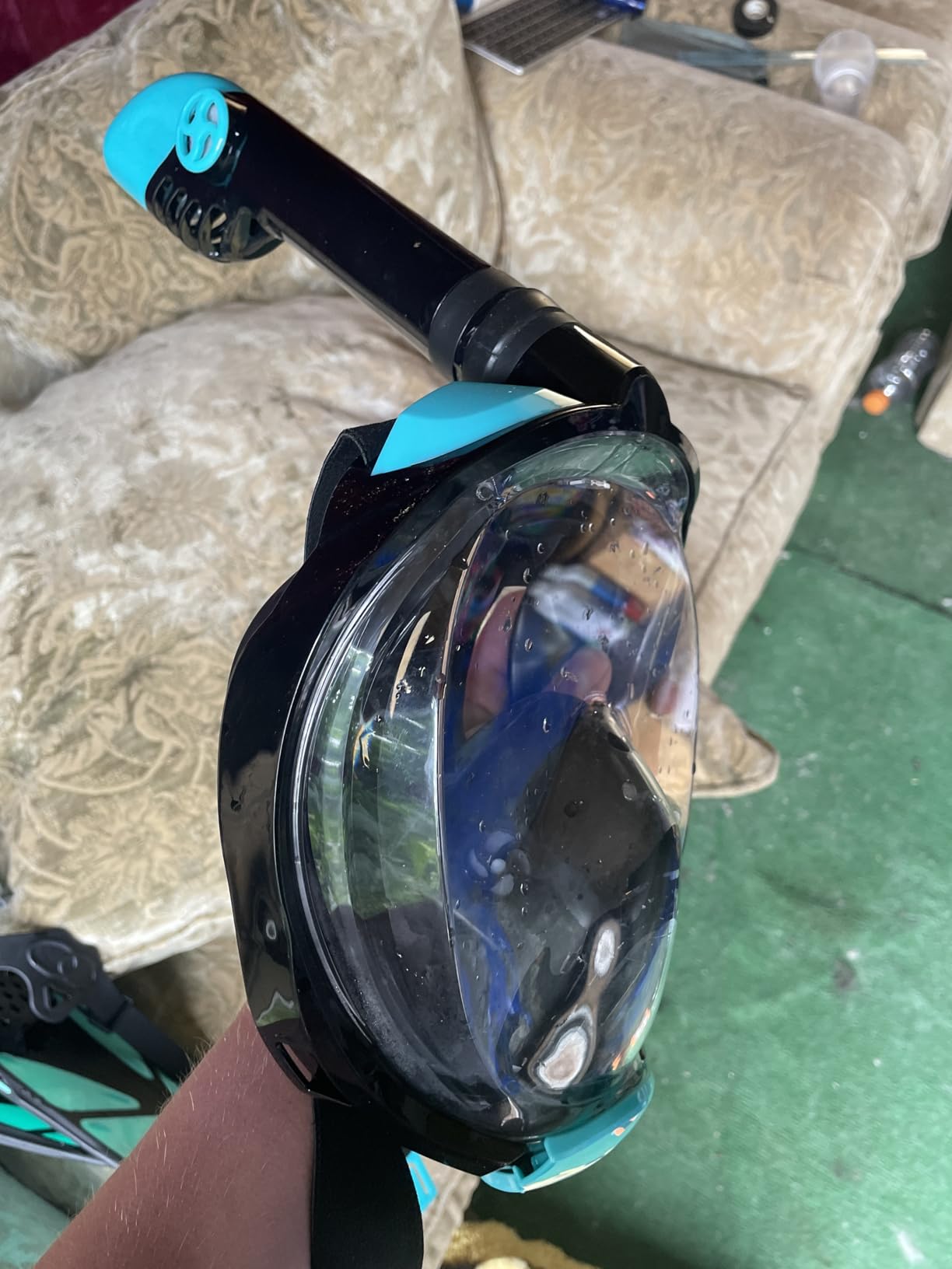 Viginsul Snorkeling Gear for Adults Full Face Snorkel Mask Fins Snorkel Set customer photo 1