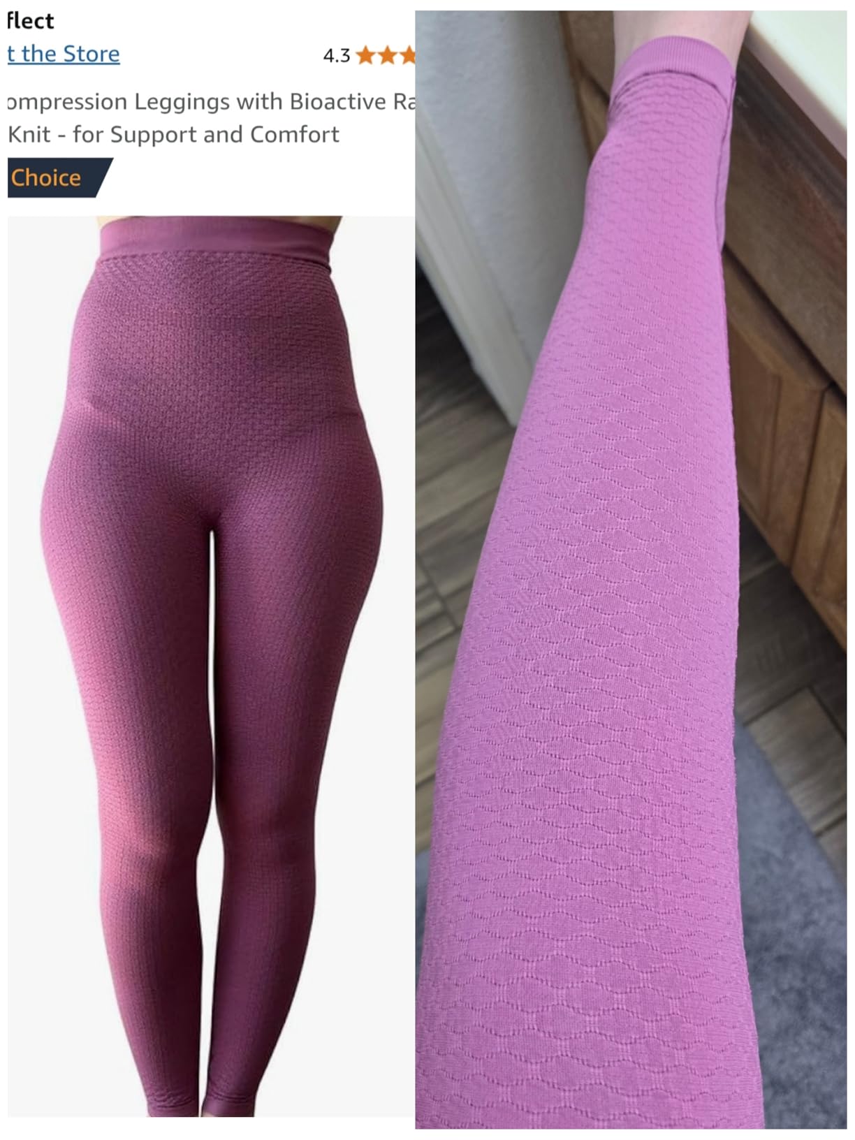 Bioflect® Compression Leggings with Bio Ceramic Micro-Massage Knit- for Support and Comfort customer photo 1