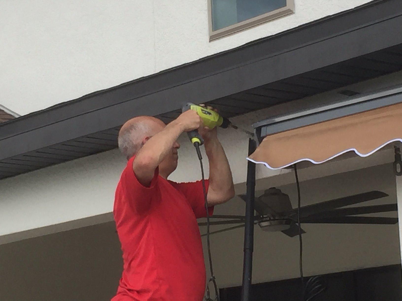 ADVANING Classic Series 12'X10' Electric Retractable Awning, 100% Acrylic UV+ Sun Shade Canopy, Light Taupe (Solid), EA1210-A013H customer photo 1