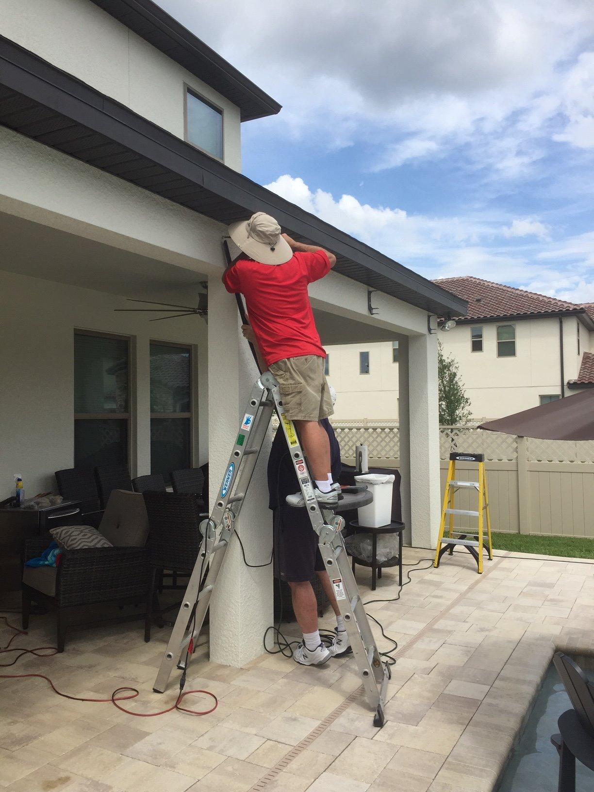 ADVANING Classic Series 12'X10' Electric Retractable Awning, 100% Acrylic UV+ Sun Shade Canopy, Light Taupe (Solid), EA1210-A013H customer photo 2