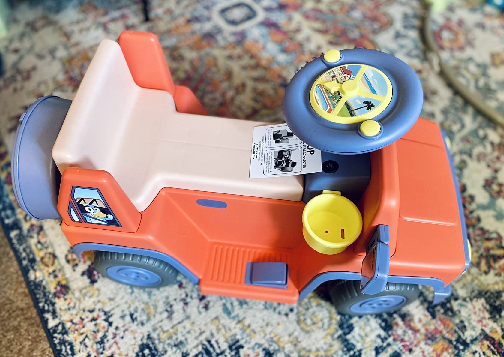 Bluey - 6V Kids Ride-On Car with Rechargeable Battery and Interactive customer photo 1