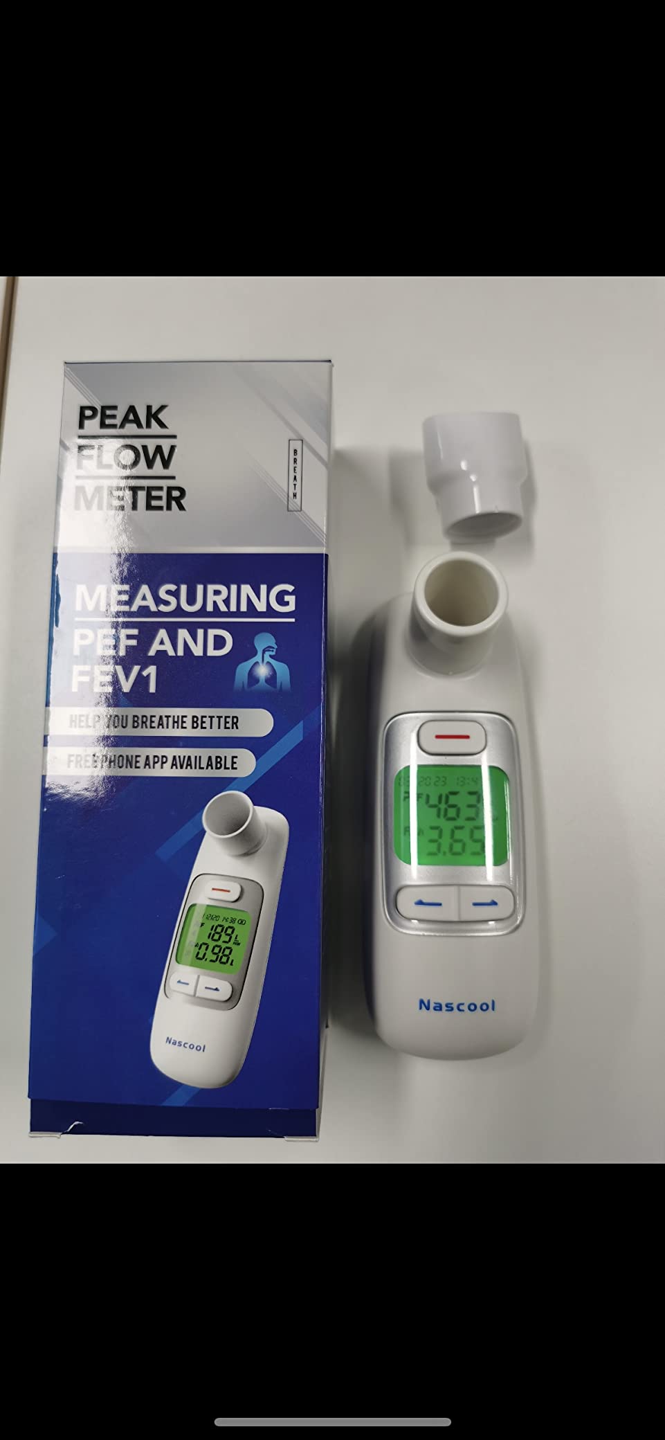 Bluetooth Peak Flow Meter, Digital PEF FEV1 Monitor for Asthma customer photo 1