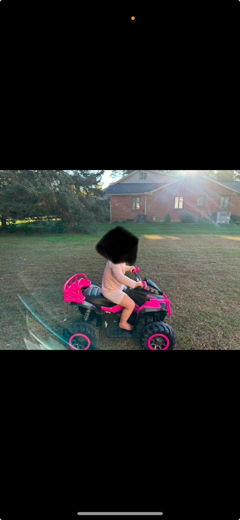 Soar Four Wheeler for Kids – Electric Kids ATV 4 Wheeler for Ages 3–8, 12V Ride On Quad with LED Lights, Music, High/Low Speed, USB/TF, Treaded Tires,Pink. customer photo 1
