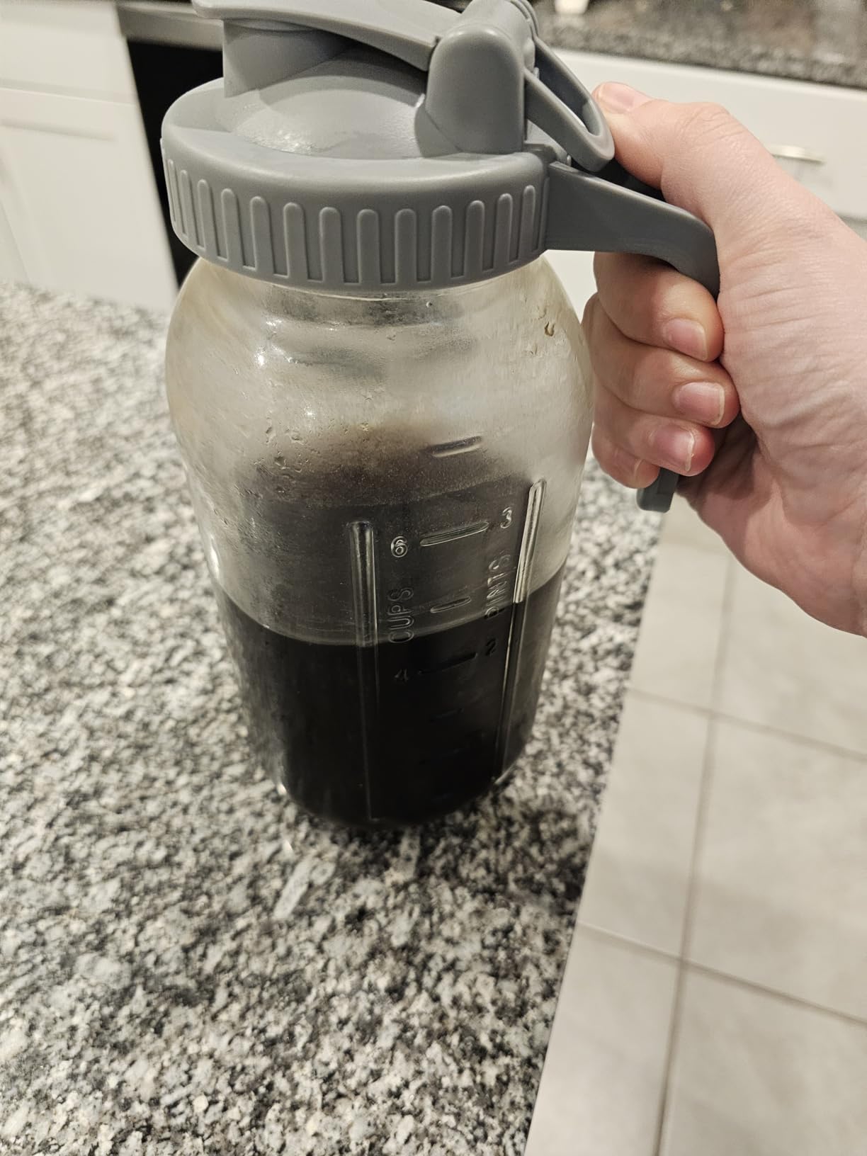 JunVpic Cold Brew Coffee Maker, 64 oz Glass Mason Pitcher | 100μm stainless steel filter, wide mouth design, leak-proof lid with handle, pour spout for iced coffee, tea and cold drinks customer photo 2