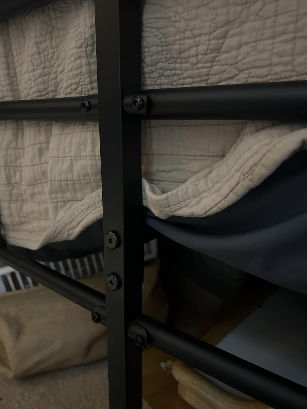 BOSRII Queen Size Bed Frame with Headboard and Footboard, 18 Inches High, 3500 Pounds Heavy Duty Metal Slats Support for Mattress, No Box Spring Needed, Noise-Free, Black customer photo 2