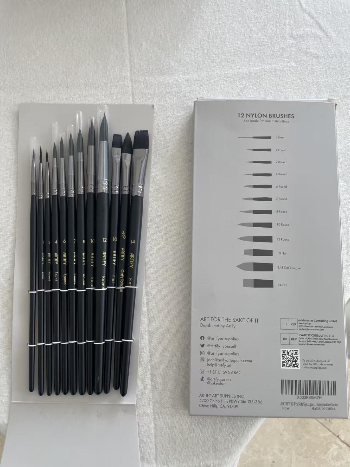 ARTIFY 12 PCS Watercolor Brushes Set, Premium Bionic Hair Brushes for Watercolor, Gouache, Fluid Acrylic - Detail, Round, Flat, Cat's Tongue, Liner customer photo 1