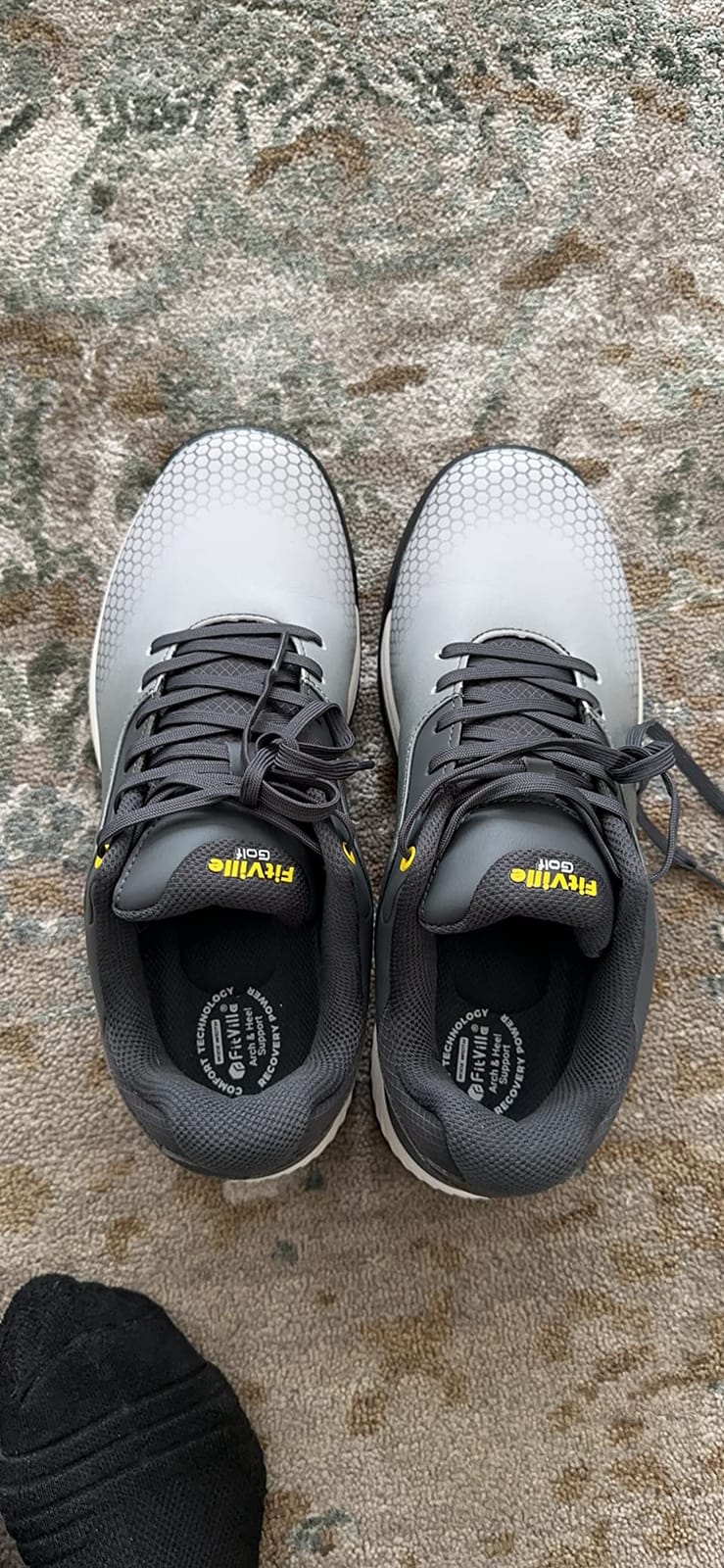 FitVille Wide & Extra Wide Mens Golf Shoes Professional Outdoor Waterproof Spiked Golf Shoes for Men customer photo 2