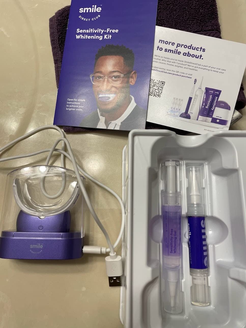 SmileDirectClub Ultra-Gentle Sensitivity-Free Teeth Whitening Kit with Wireless 20-LED Light - Gel Sensitive Teeth, Safe on Gums and Enamel, 0.17 Fl Oz (Pack of 2), 0.34 Fl Oz, Pack 2 customer photo 2