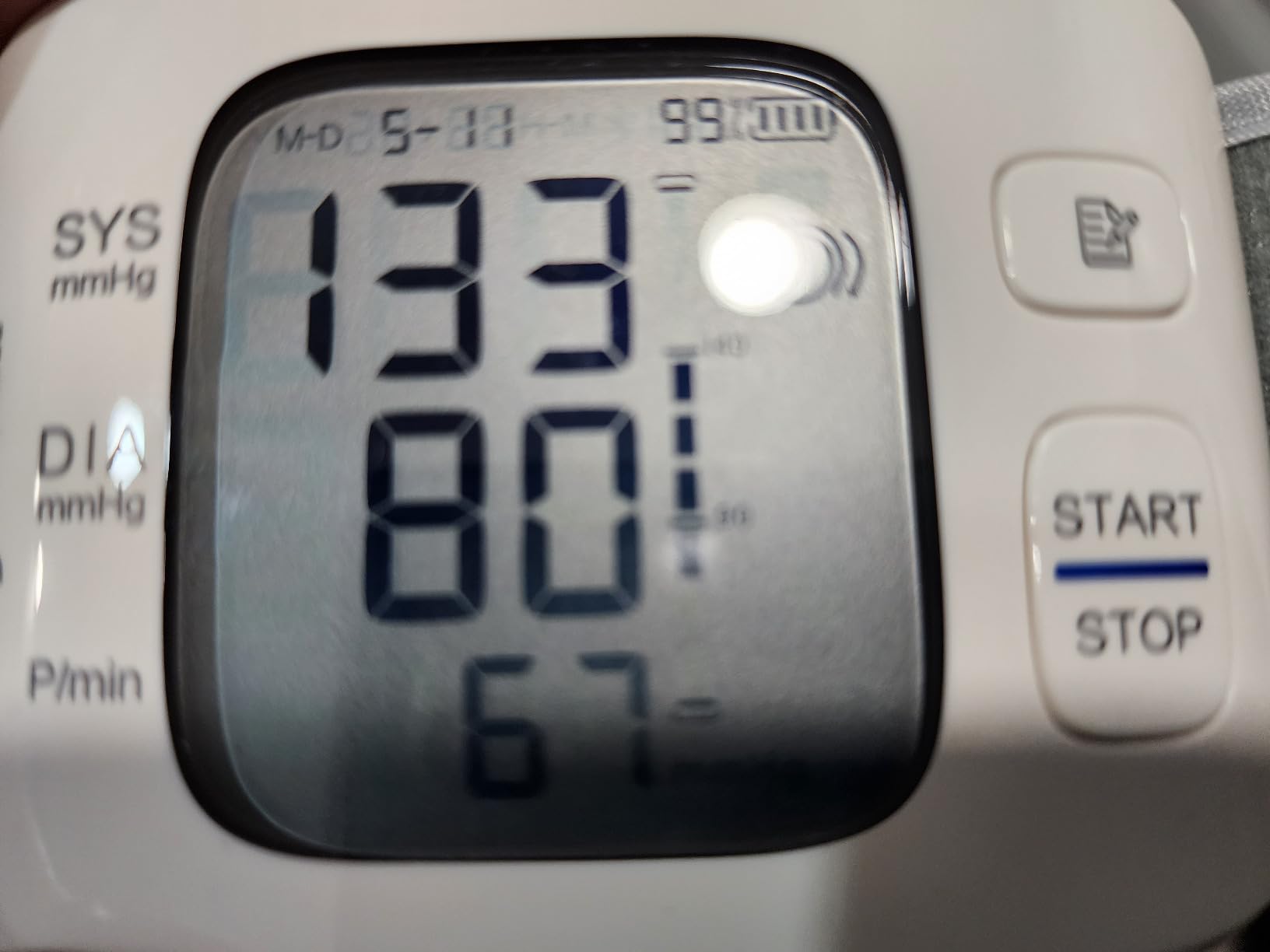 yuwell Wrist Blood Pressure Monitor | Clinical Accuracy, BP Machine for Home Use | Ultra Light Weight, Smart Inflation Blood Pressure Cuff, Large Display, 74 Readings, Rechargeable customer photo 1