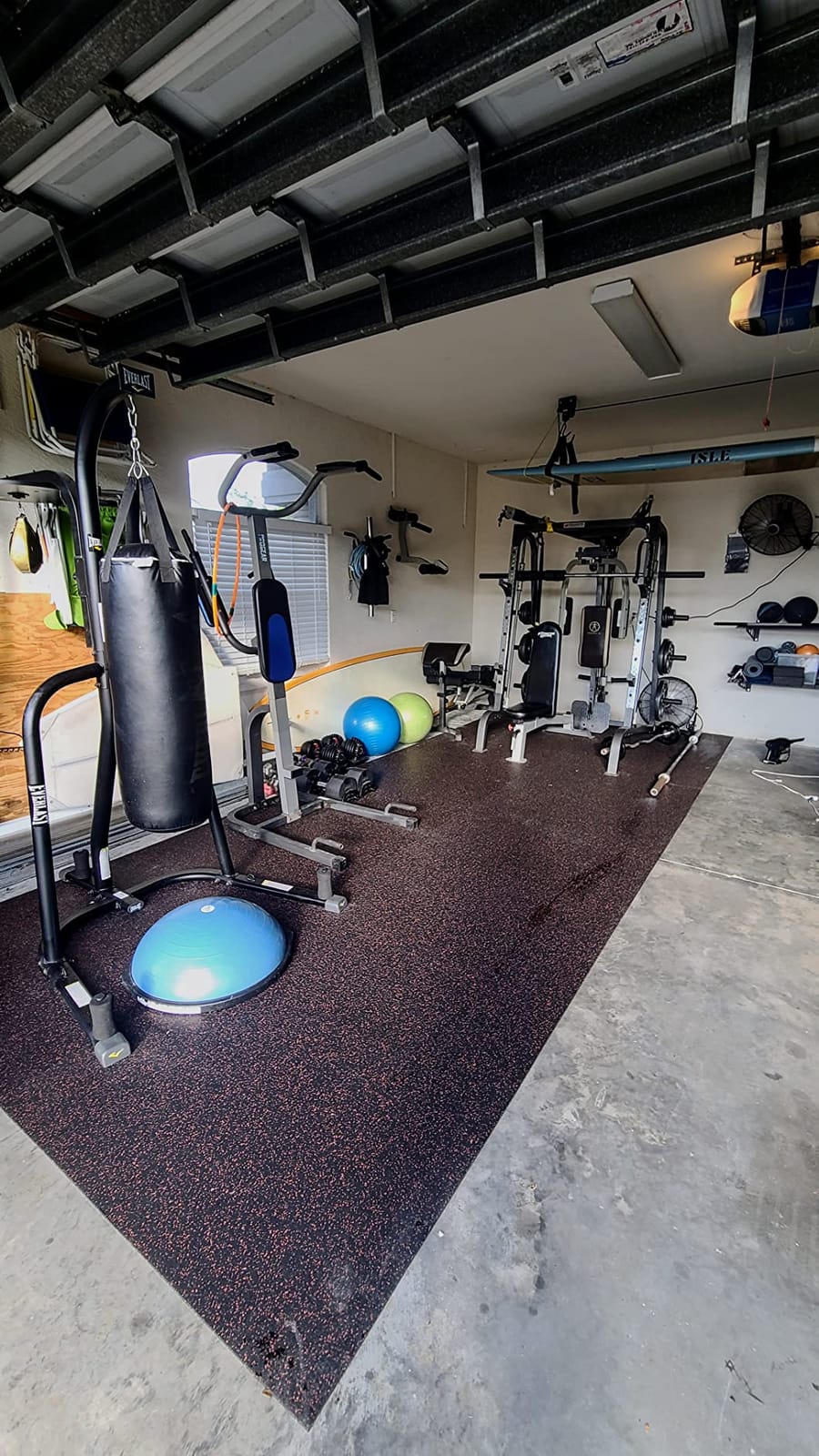 Genaflex Rubber Gym Floor Mat - 8mm Thick - Heavy Duty Commercial Protective Gym Flooring Roll (10% Grey, 4' X 6') customer photo 1