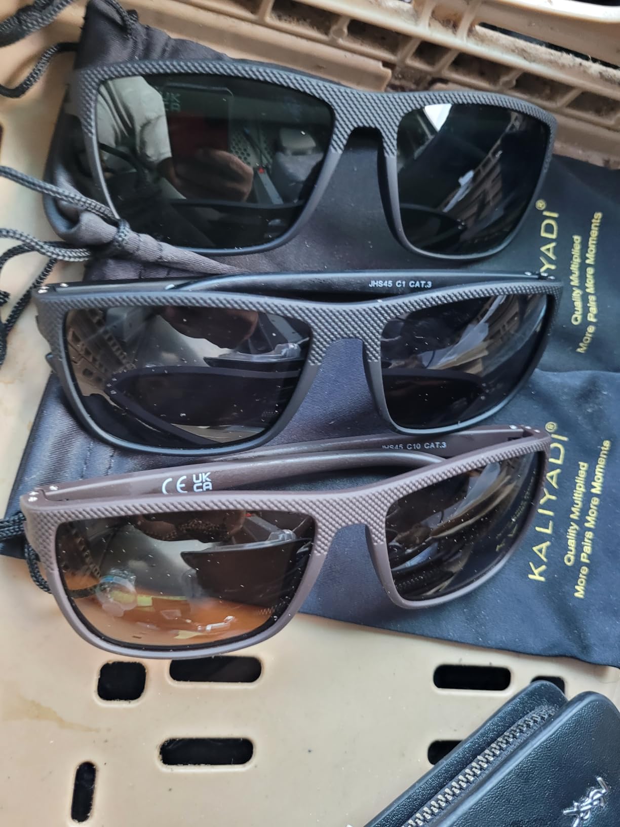 KALIYADI Polarized Sunglasses for Men, Lightweight Sun Glasses with UV Protection for Driving Fishing Golf customer photo 1