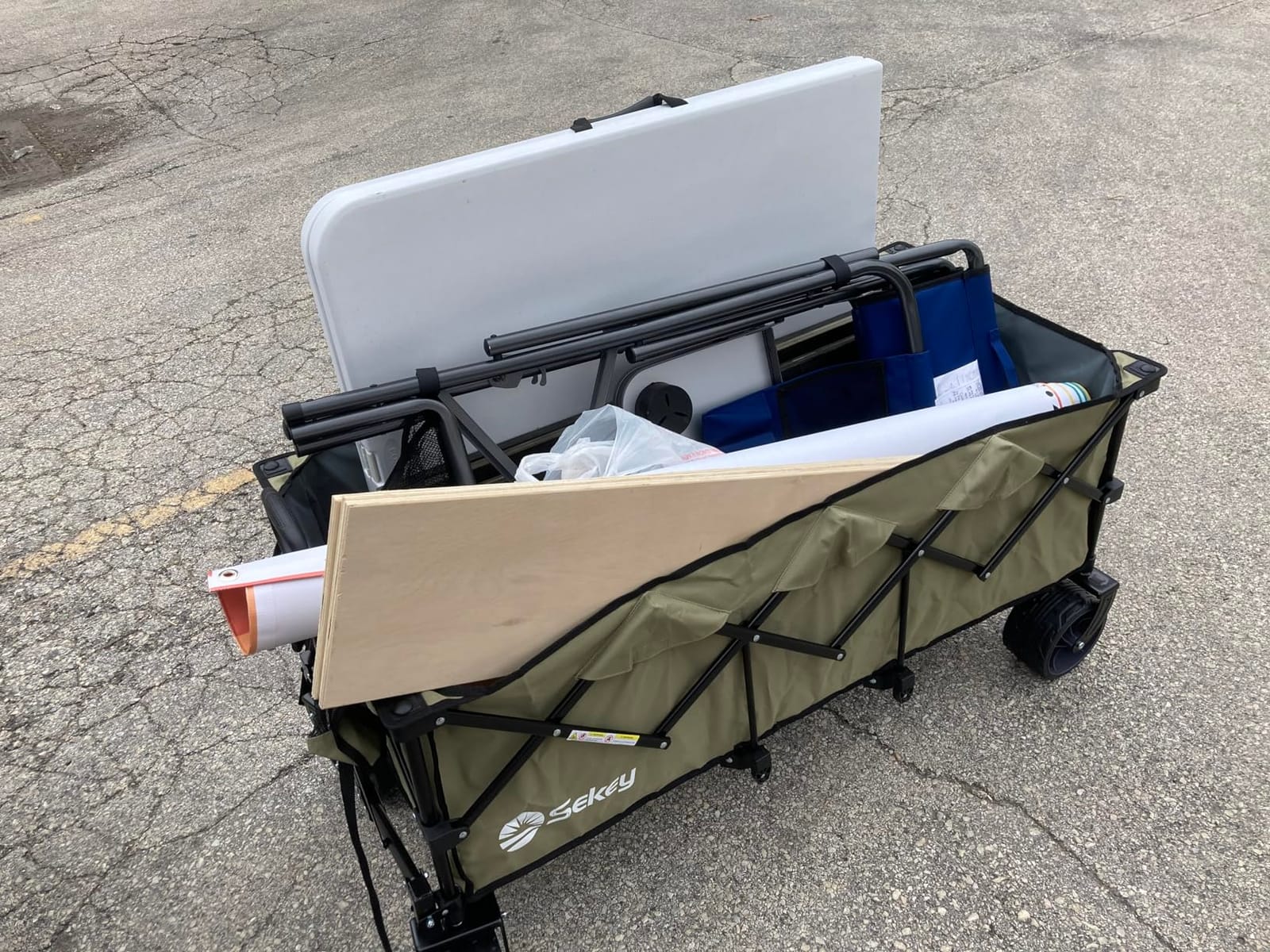 Sekey 300L Extended Collapsible Wagon, 660 lb Capacity, 48 in Long customer photo 2