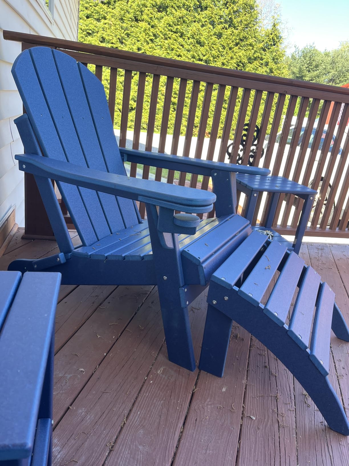 GREENVINES Folding-Adirondack-Chairs Set of 2, HDPE All Weather, Blue customer photo 1