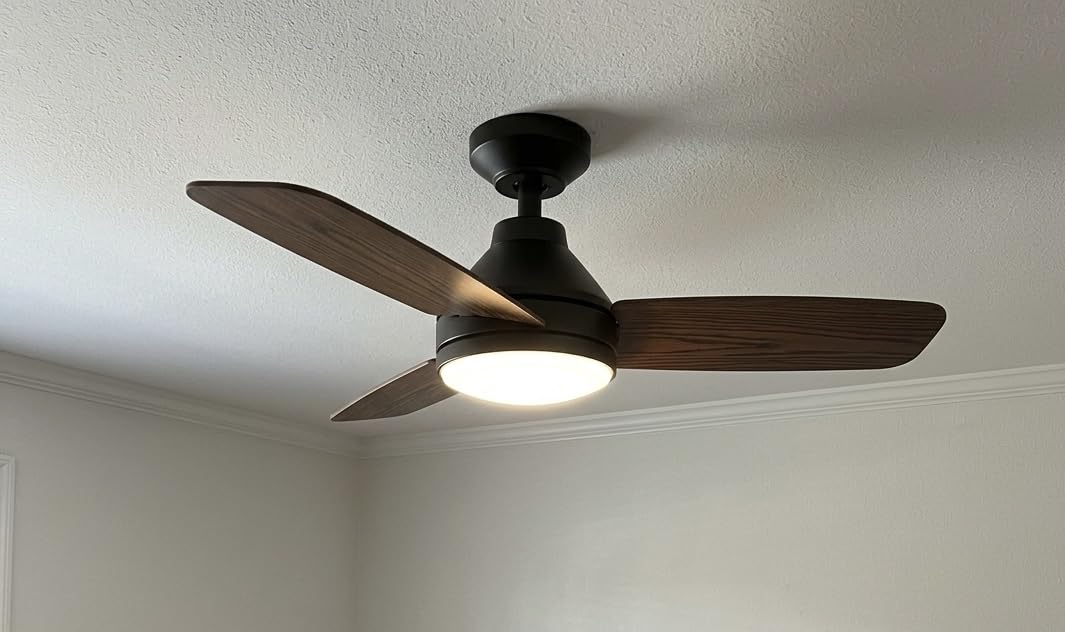 Amico 42 Inch Black Low Profile Ceiling Fans with Lights and Remote customer photo 2