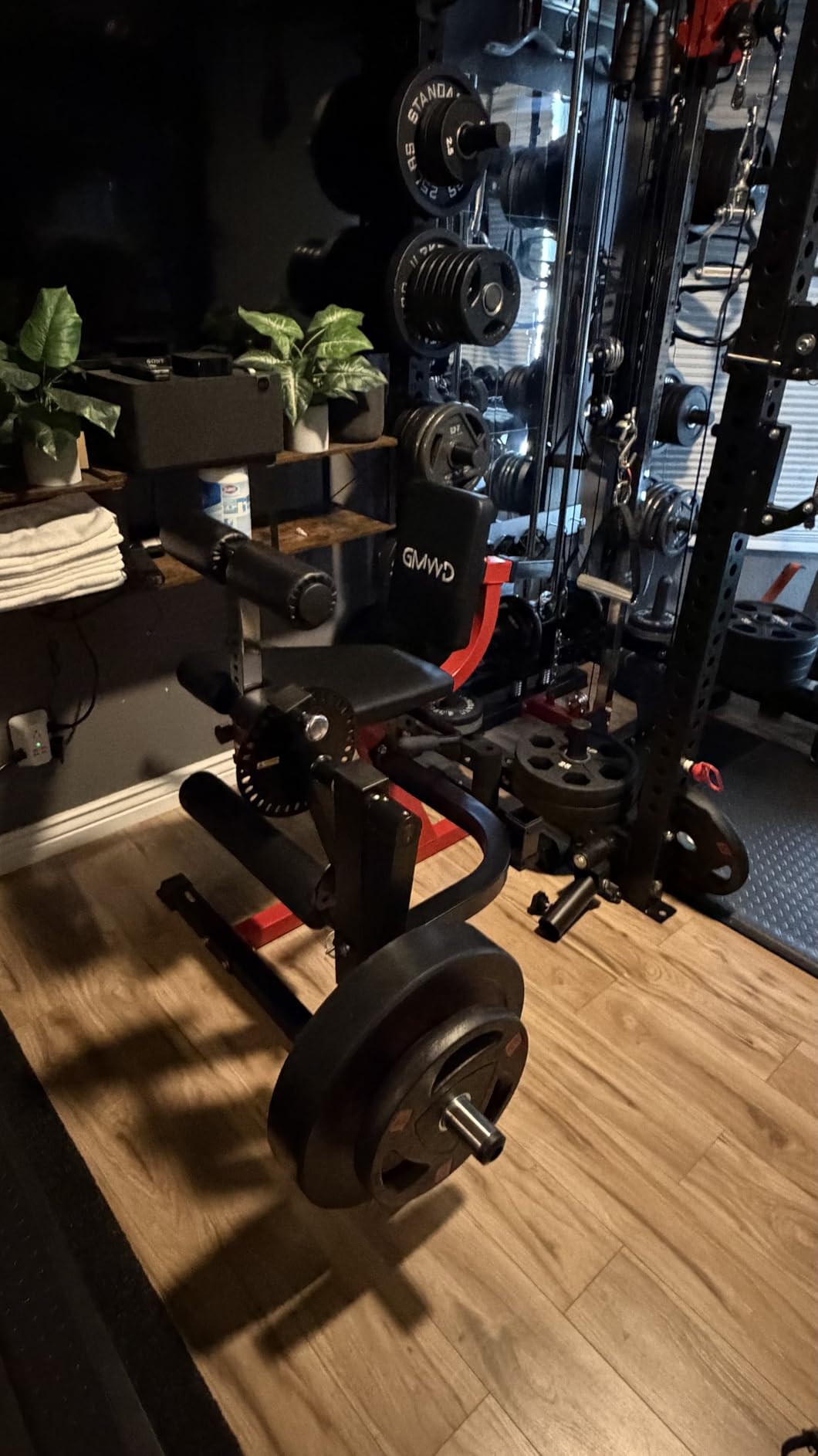 GMWD Leg Extension and Curl Machine, Lower Body Special Leg Machine, Adjustable Leg Exercise Bench with Plate Loaded, Leg Rotary Extension for Thigh, Home Gym Weight Machine customer photo 2