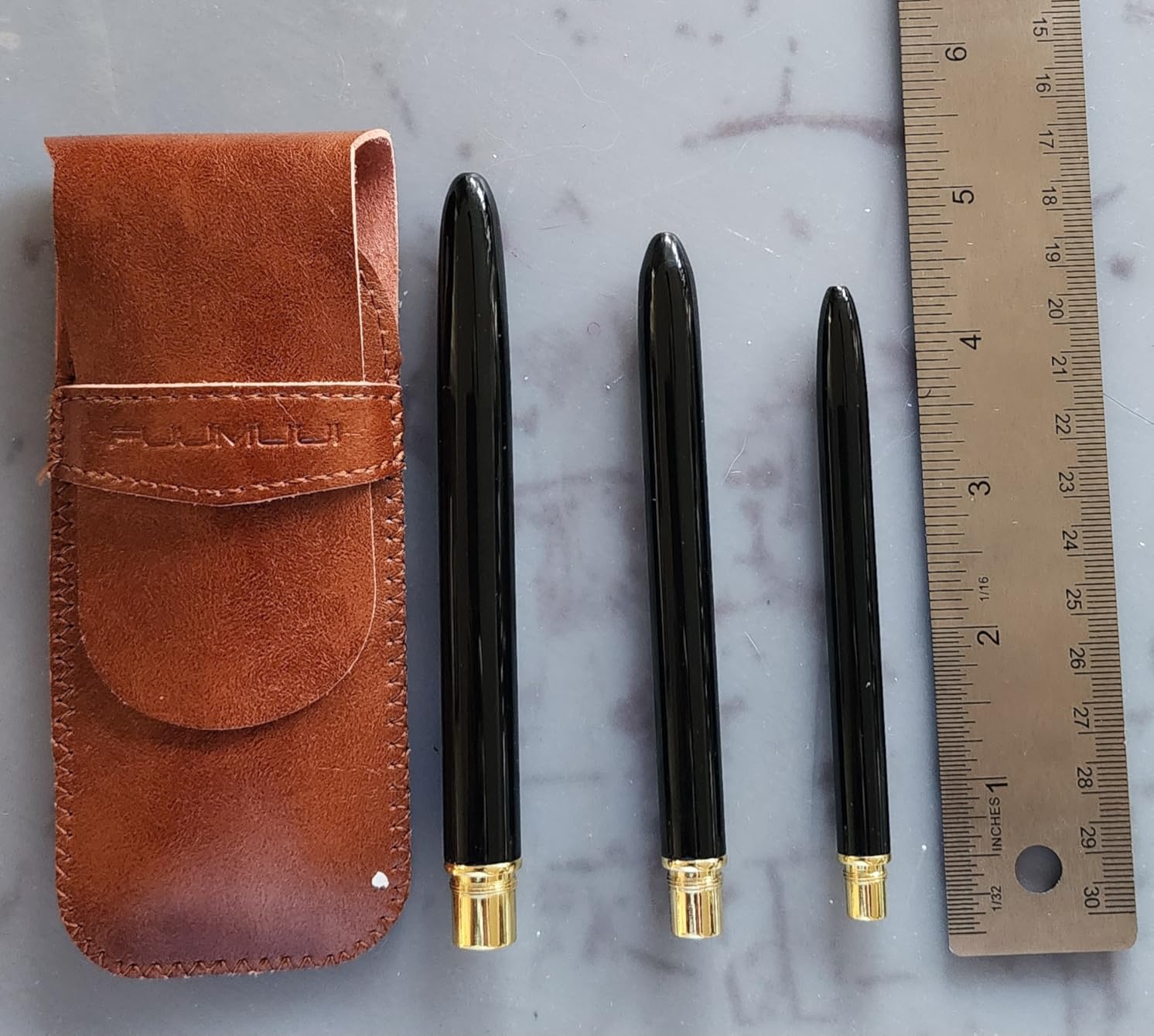 Sable Travel Watercolor Brushes, Fuumuui 4pcs Elegant Sable Travel Brushes Travel Watercolor Kit with Leather Pouch Perfect for Watercolor Gouache Ink Painting customer photo 1