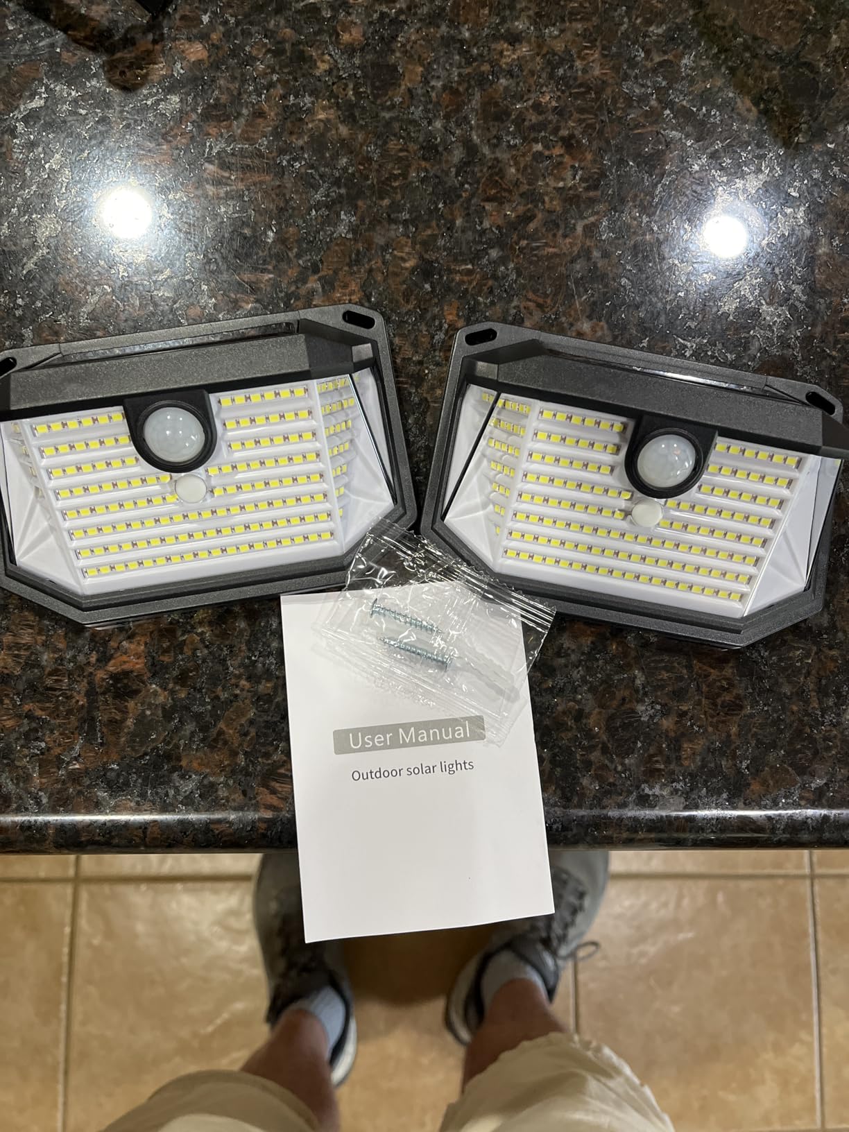 Solar Outdoor Lights, 2-Pack Super Bright 178 LEDs Motion Sensor Wall Light with 270° Wide Angle & 3 Modes, Waterproof Solar Powered Security Light for Patio Garden Garage Front Door customer photo 2