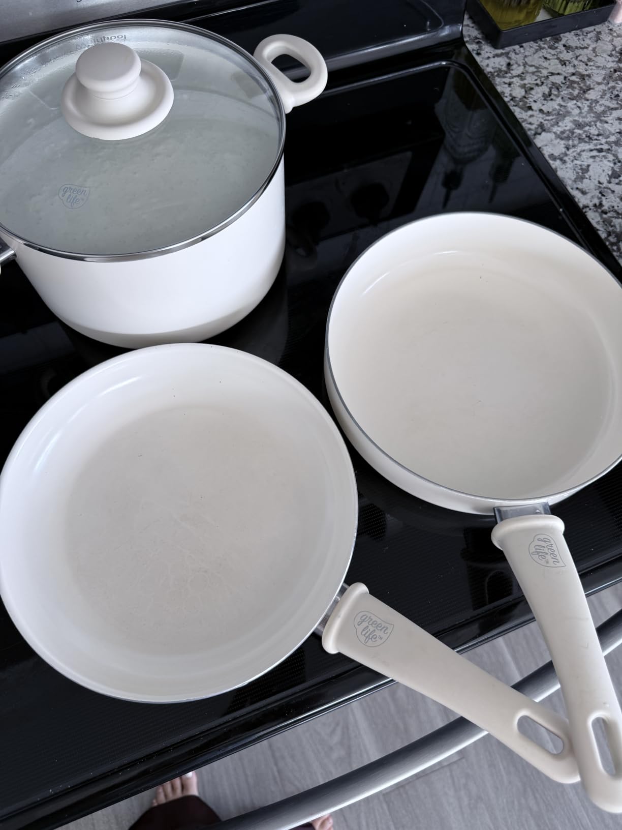 GreenLife 16 Piece Ceramic Nonstick Pots & Pans Cookware Set, Cream customer photo 1