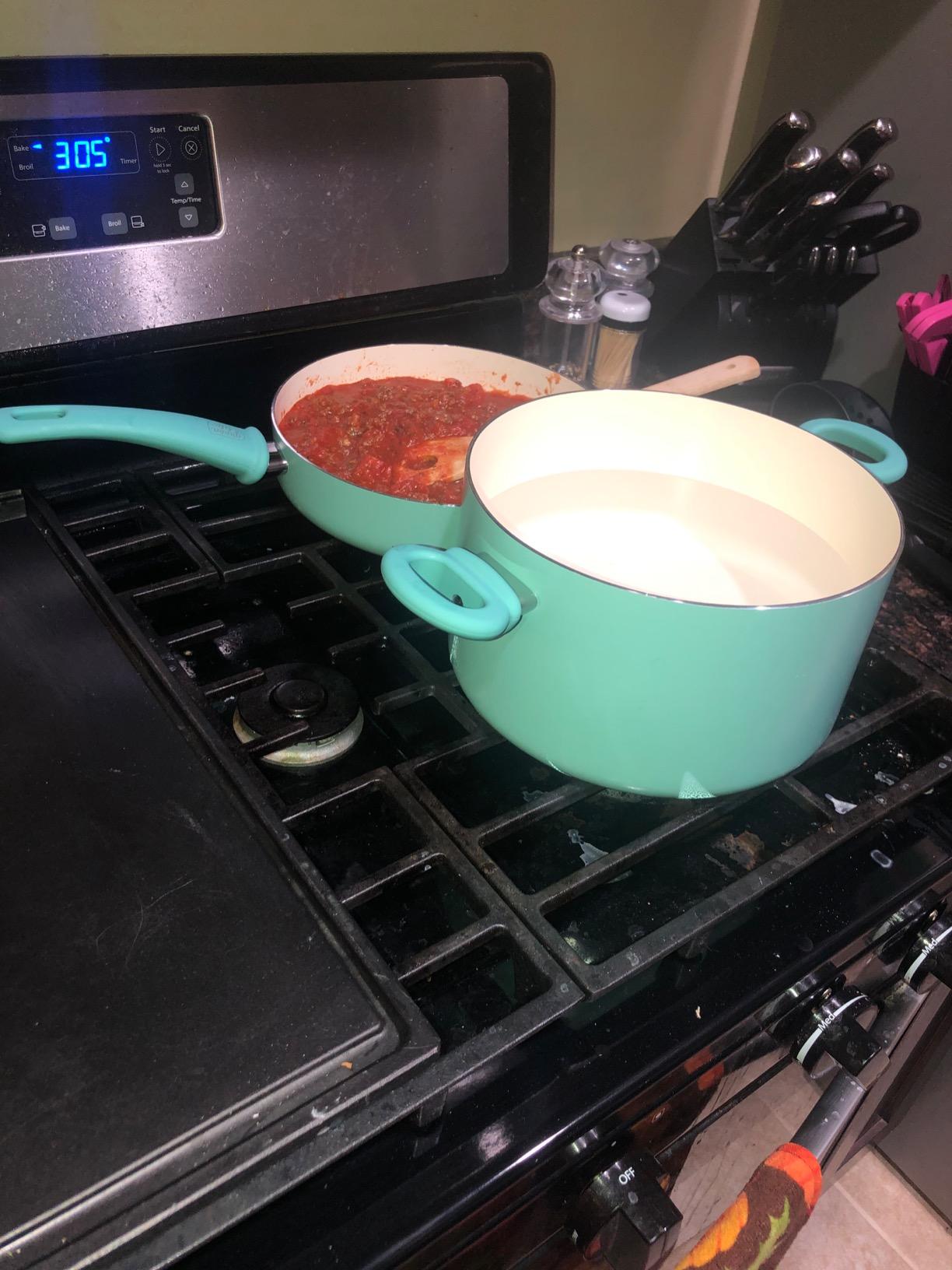 GreenLife 16 Piece Ceramic Nonstick Pots & Pans Cookware Set, Cream customer photo 2