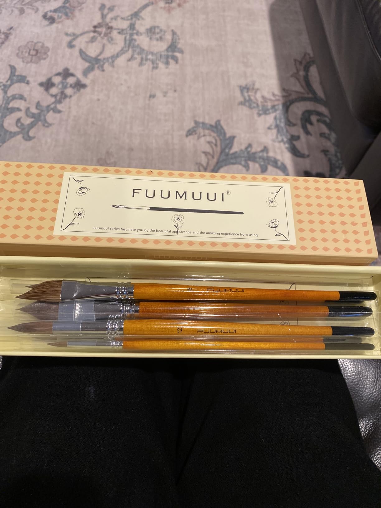 Sable Travel Watercolor Brushes, Fuumuui 6pcs Kolinsky Sable Watercolor Travel Brushes with Short Handles - Detail Liner Pointed Round Flat Wash Mop for Watercolor Gouache Ink Painting customer photo 1