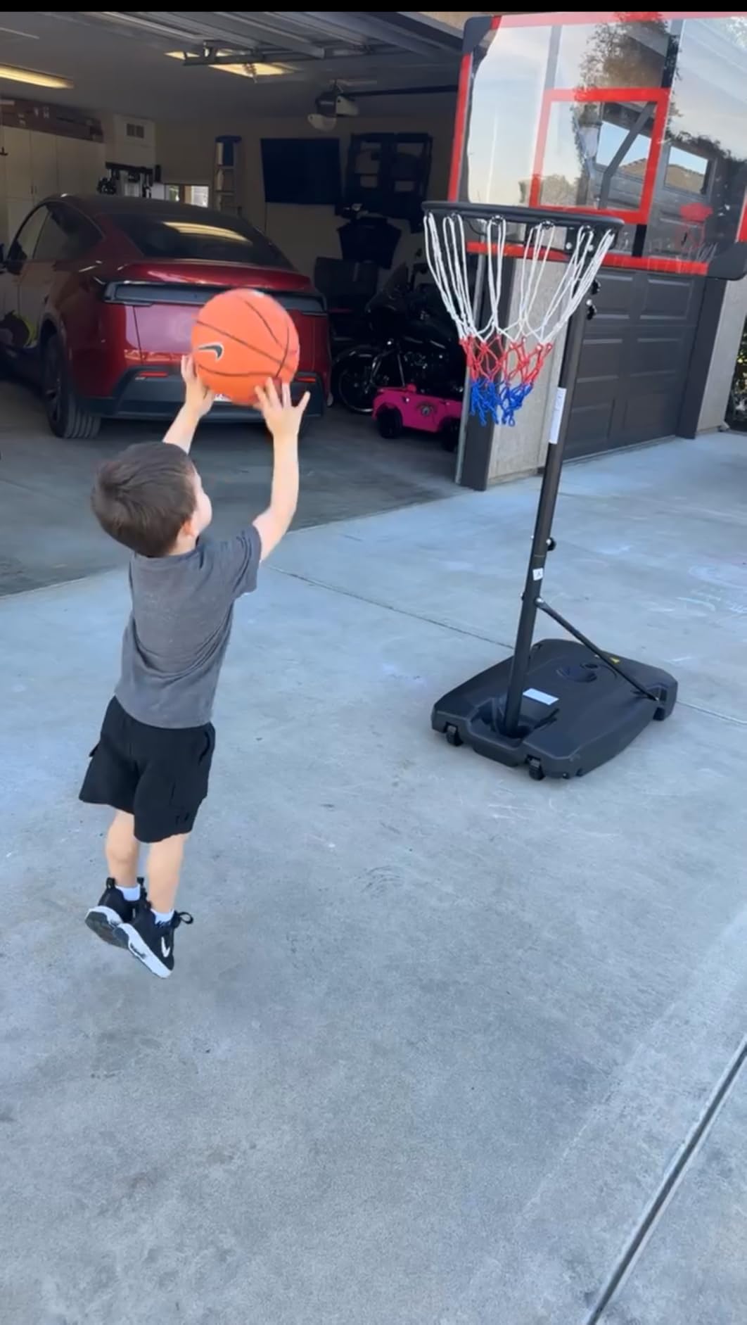 Yohood Kids Basketball Hoop Outdoor 4.82-8.53ft Adjustable, Portable Basketball Hoops & Goals for Kids/Teenagers/Youth in Backyard/Driveway/Indoor, with Enlarged Base and PC Backboard customer photo 1