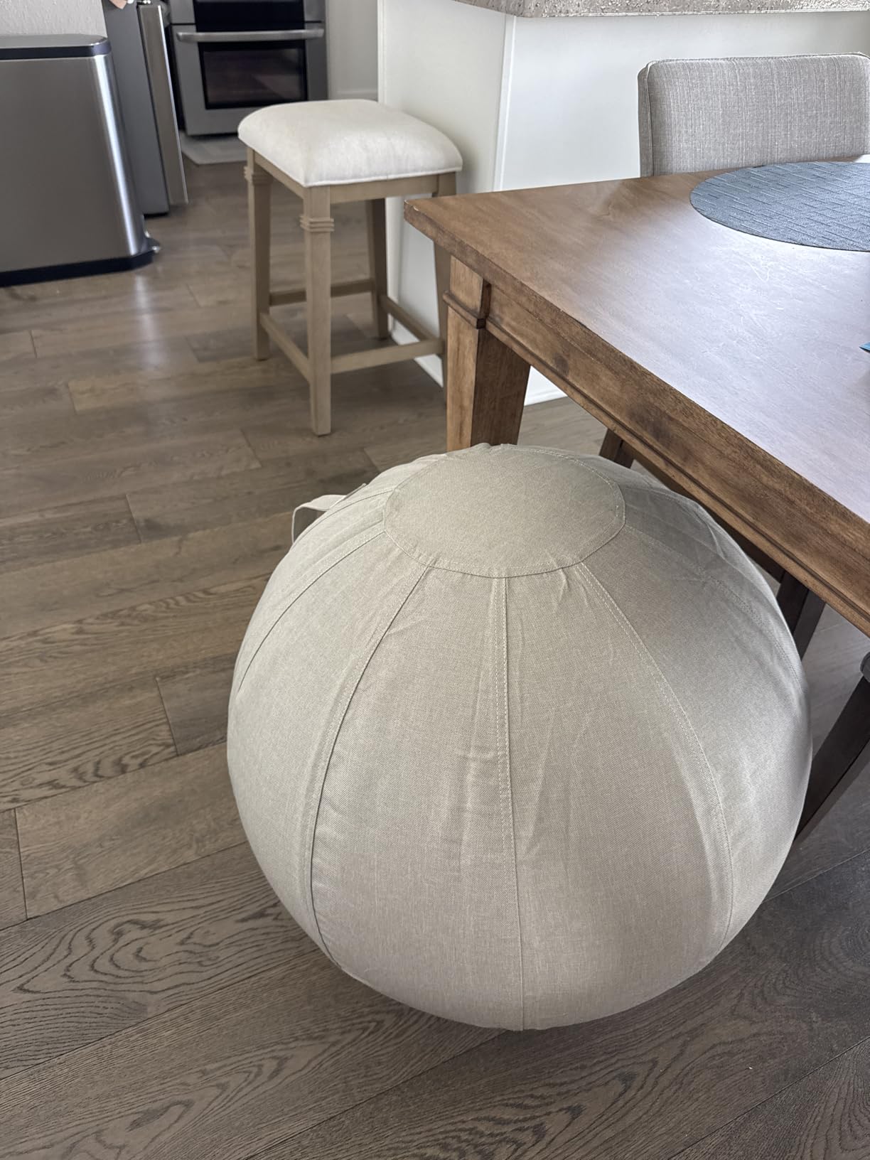 Backerz Balance Ball Chair for Office & Home - Ergonomic Exercise Ball for Posture & Back Pain Relief, Yoga Ball Chair - Sitting Ball with Washable Linen Cover customer photo 1