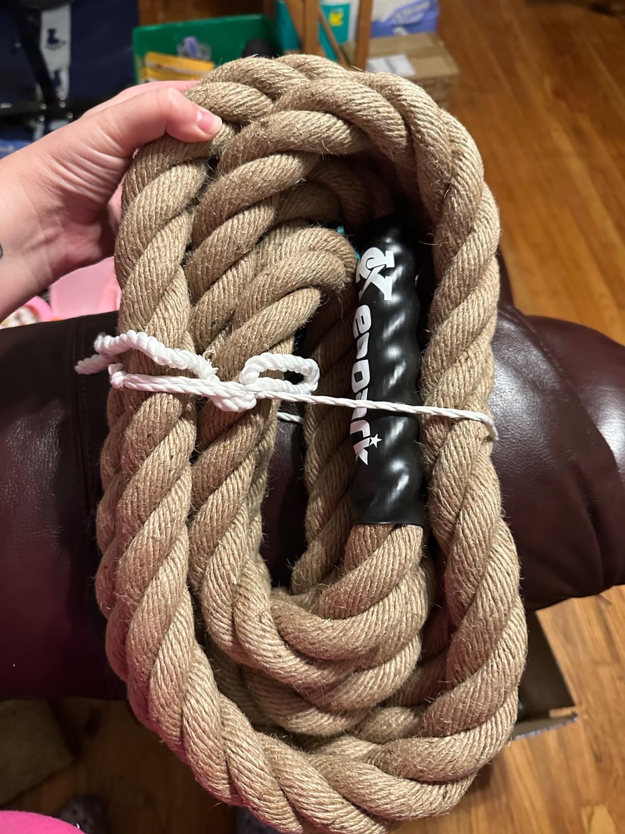 Climbing Rope Gym Exercise Ropes - 1.5 Inch Diameter 10FT 15FT 20FT 25FT 30FT 35FT 40FT 50FT Climb Rope for Fitness & Strength Training, Workout Climbing Rope for Adults Home Indoor or Outdoor customer photo 1