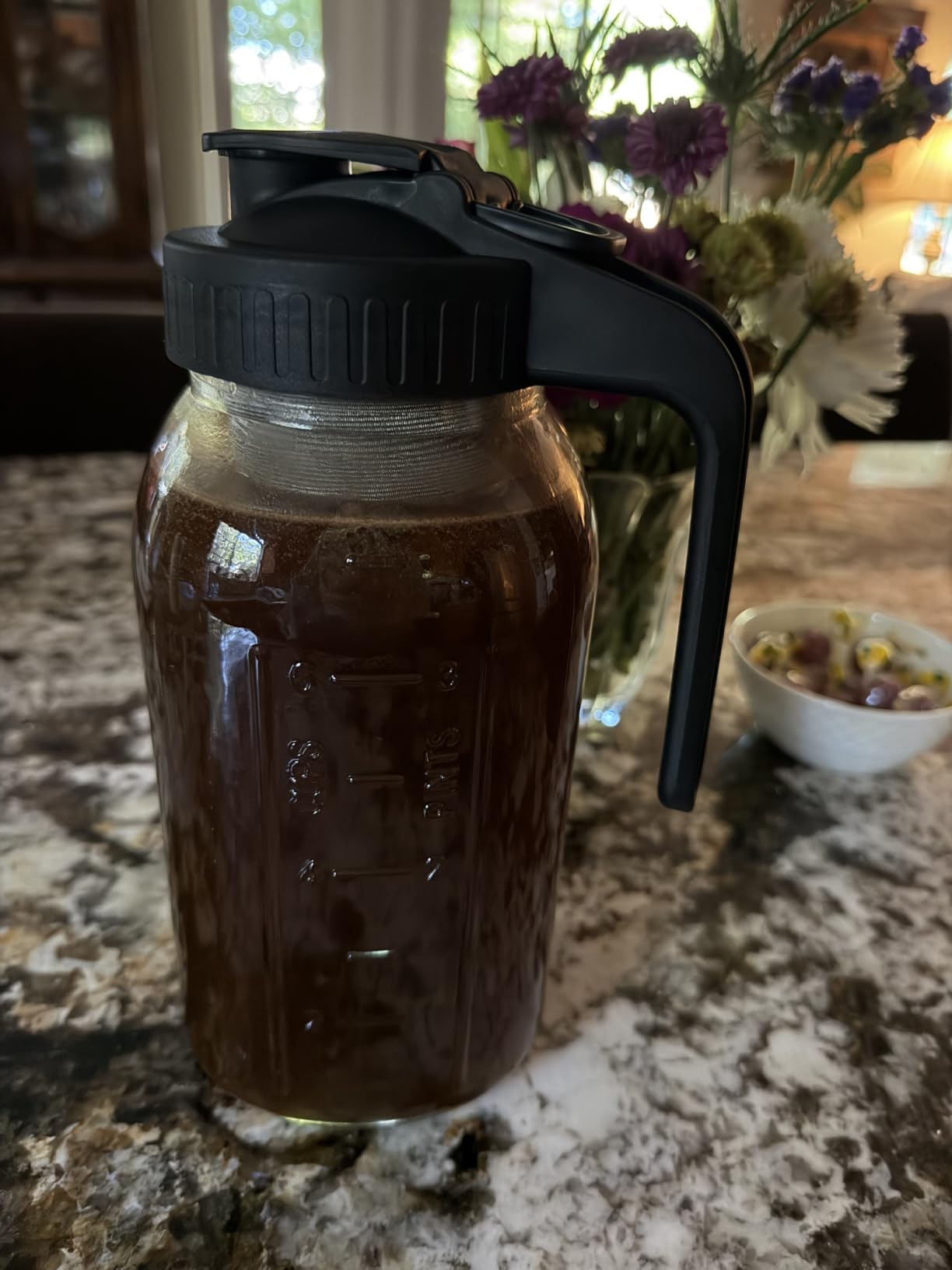 Cold Brew Coffee Maker, 64 oz Mason Jar Pitcher with Stainless Steel Filter, Pour Spout Handle Lid, Airtight & Leak-Proof for Iced Coffee,Tea & Lemonade customer photo 1