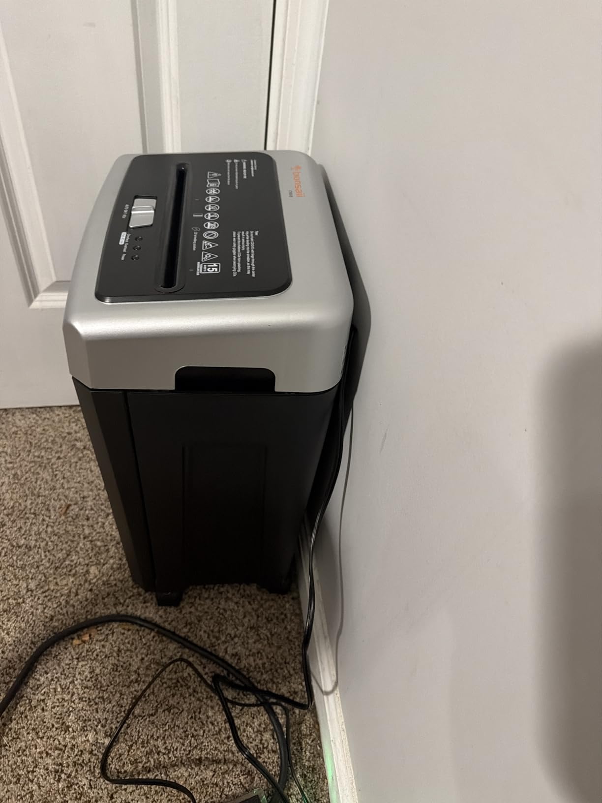 Bonsaii 15-Sheet Cross-Cut 40-Min Heavy Duty Paper Shredder for Home Office | Anti-jam, 60dB Whisper-Quiet, P-4 High Security, Shredder for CDs, Staples, 5 Gal Pullout Bin, Easy-roll Casters C169-B customer photo 2