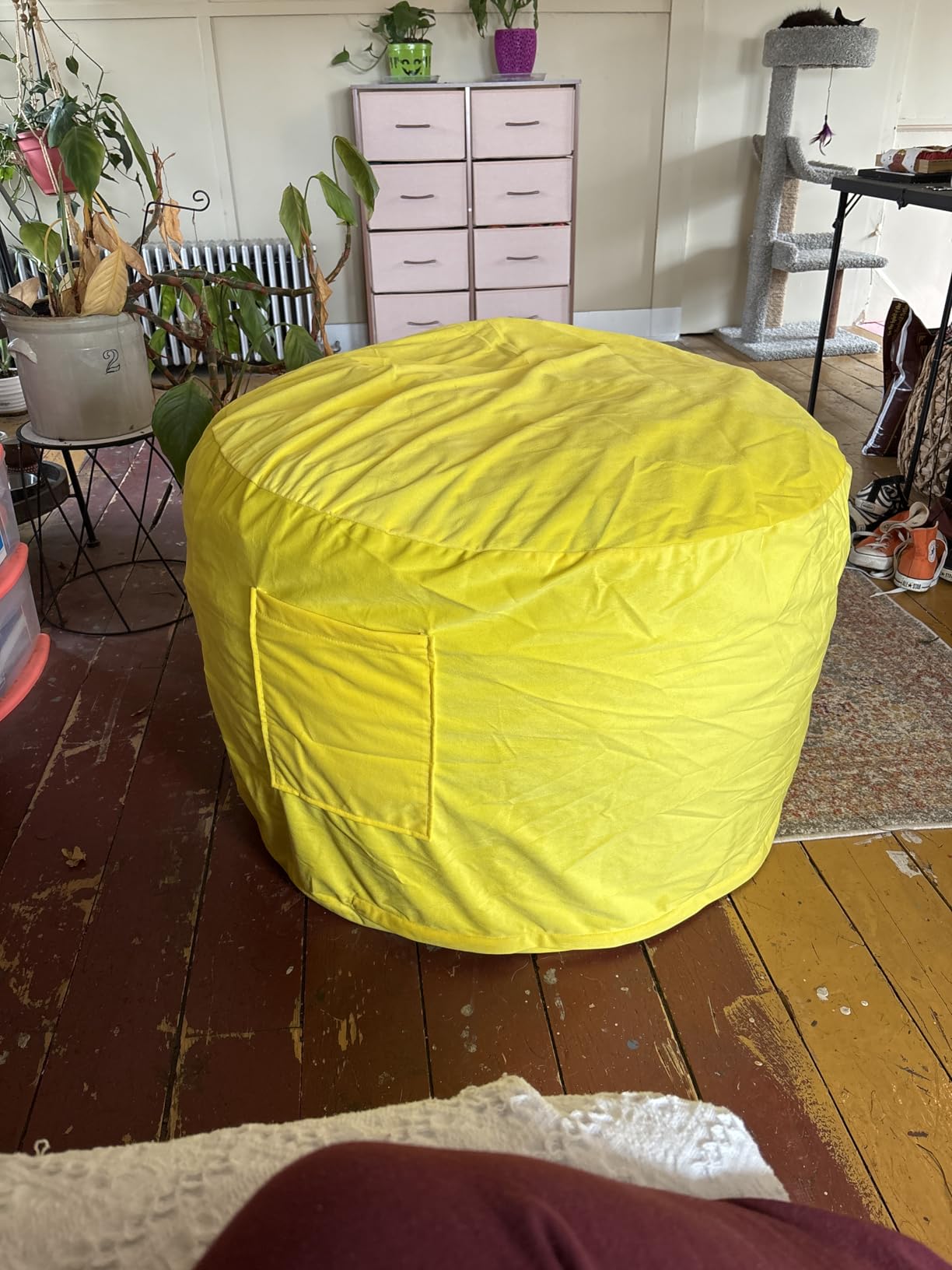 3 Feet Bean Bag Chair - BeanBag Chairs for Adults, Living Room Furniture Sofa with Soft Micro Fiber Cover, Round Fluffy Couch for Bedroom College Dorm - Grey customer photo 1
