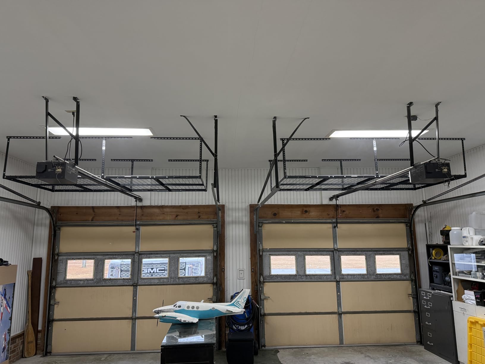 4x8ft Overhead Ceiling Garage Storage Rack, 750LBS Capacity, Black customer photo 2