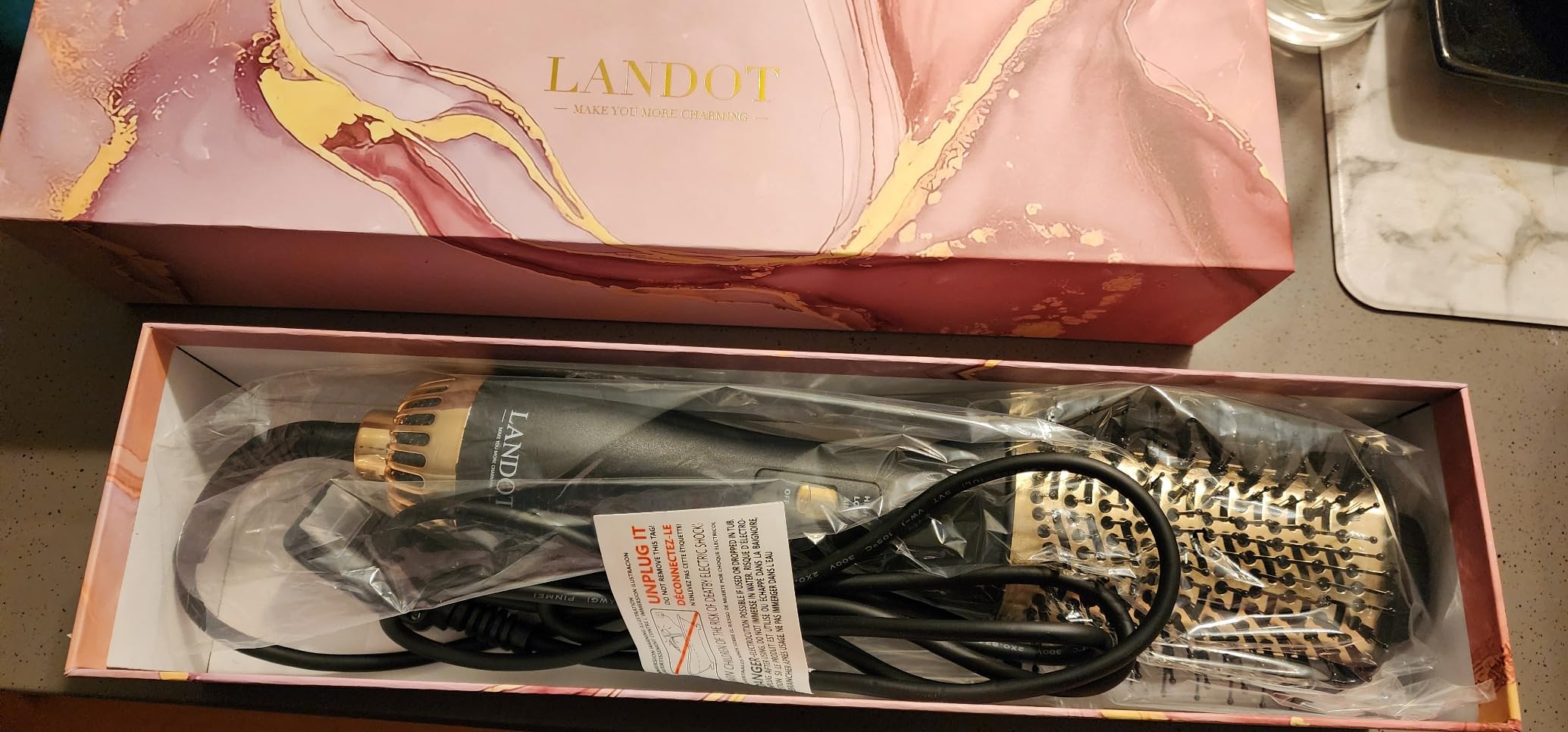 LANDOT Hair Blow Dryer Brush One-Step Hot Air Volumizer for Smooth Blowout customer photo 1