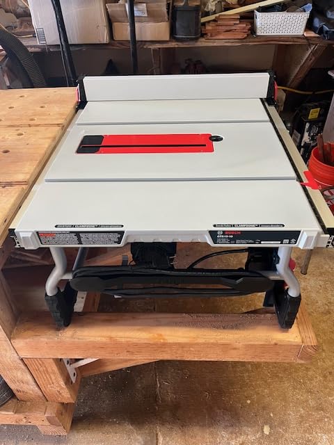 BOSCH GTS15-10 10 Inch Portable Jobsite Table Saw with Rise Wheeled Stand | 15 Amp, 32-1/8 Inch Rip Capacity, 4 HP portable table saws with rack and pinion fence, power saws with Smart Guard System customer photo 2