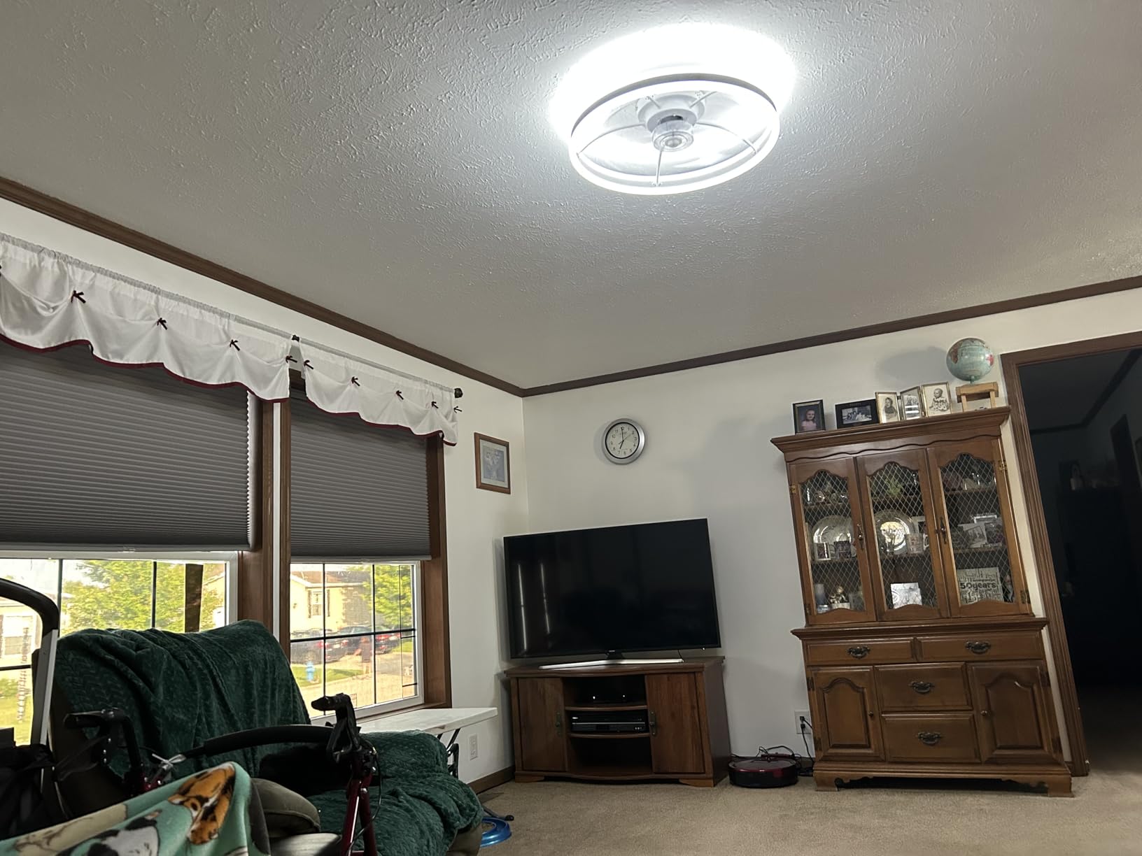 Fszdorj 20'' Ceiling Fan with Light and Remote,White Low Profile Fandelier customer photo 1