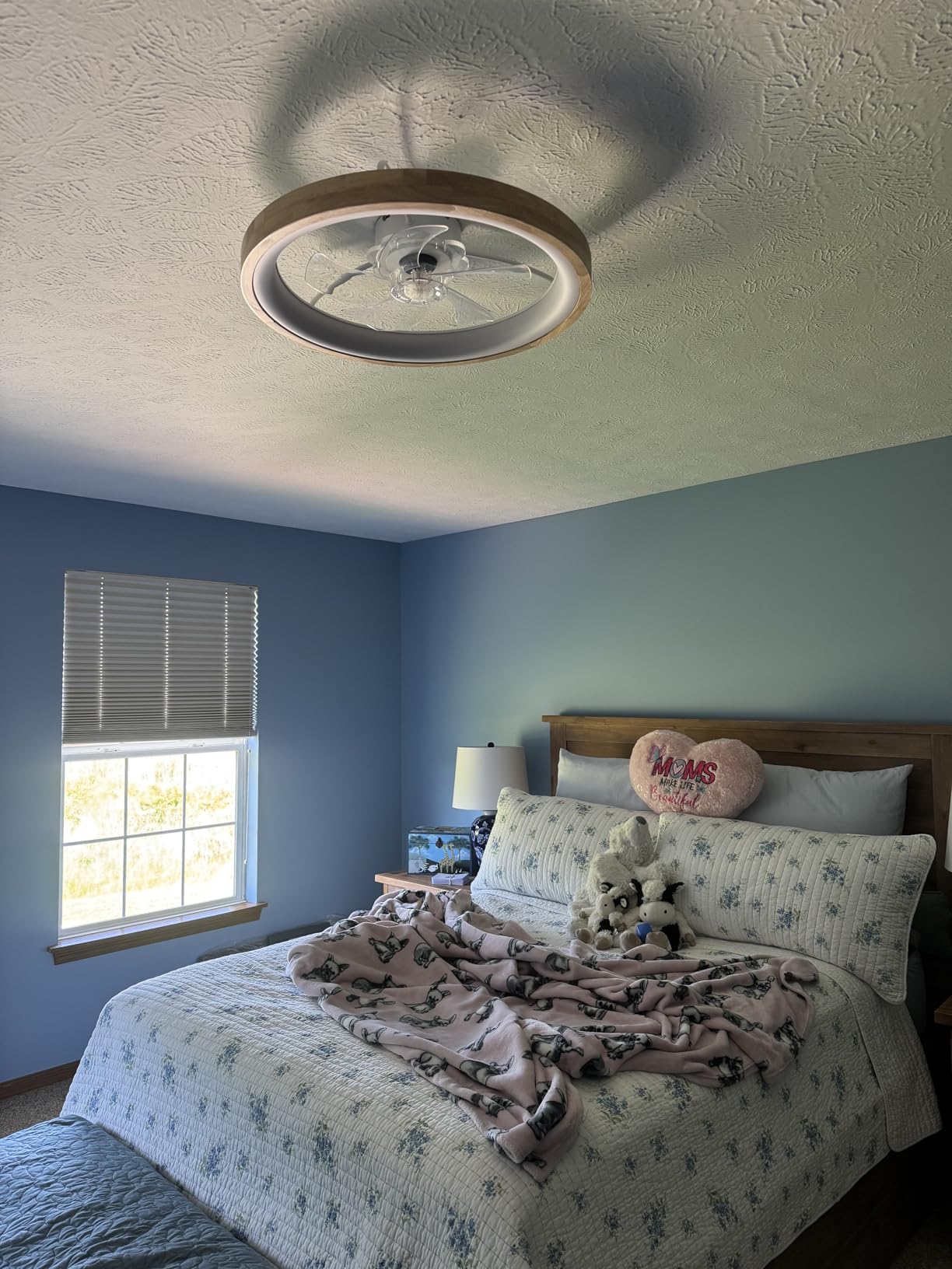 Fszdorj 20'' Ceiling Fan with Light and Remote,White Low Profile Fandelier customer photo 2