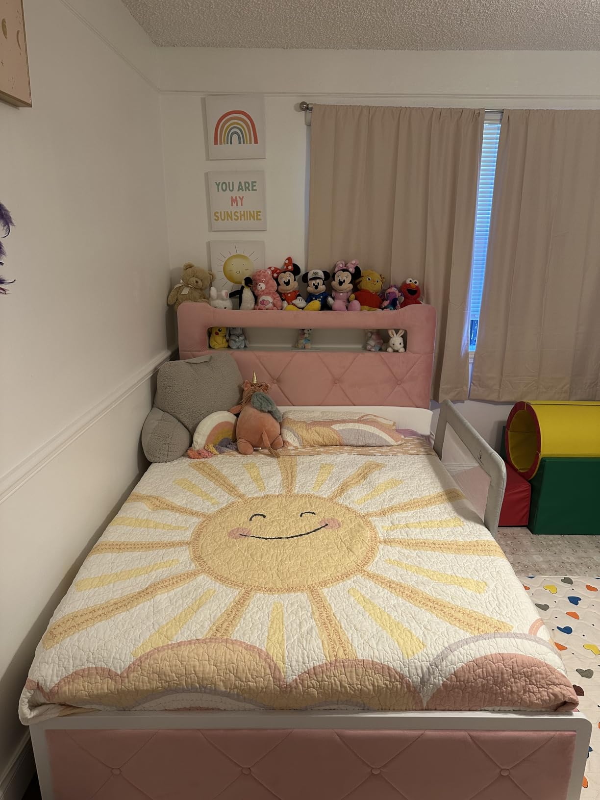 Intelligent Design Kids Sunshine Yellow Twin Cotton Coverlet Set, 3pc | Back to School Dorm Bedding Set, Rainbow & Clouds Reversible Quilt Sets, All Season, Machine Washable, Lightweight customer photo 1