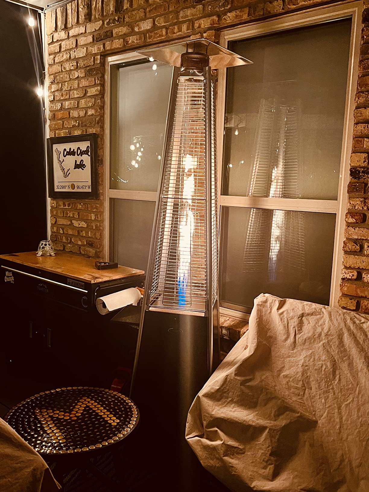 FOOWIN Patio Heater 48,000 BTU Outdoor Propane Heater with Wheels customer photo 2
