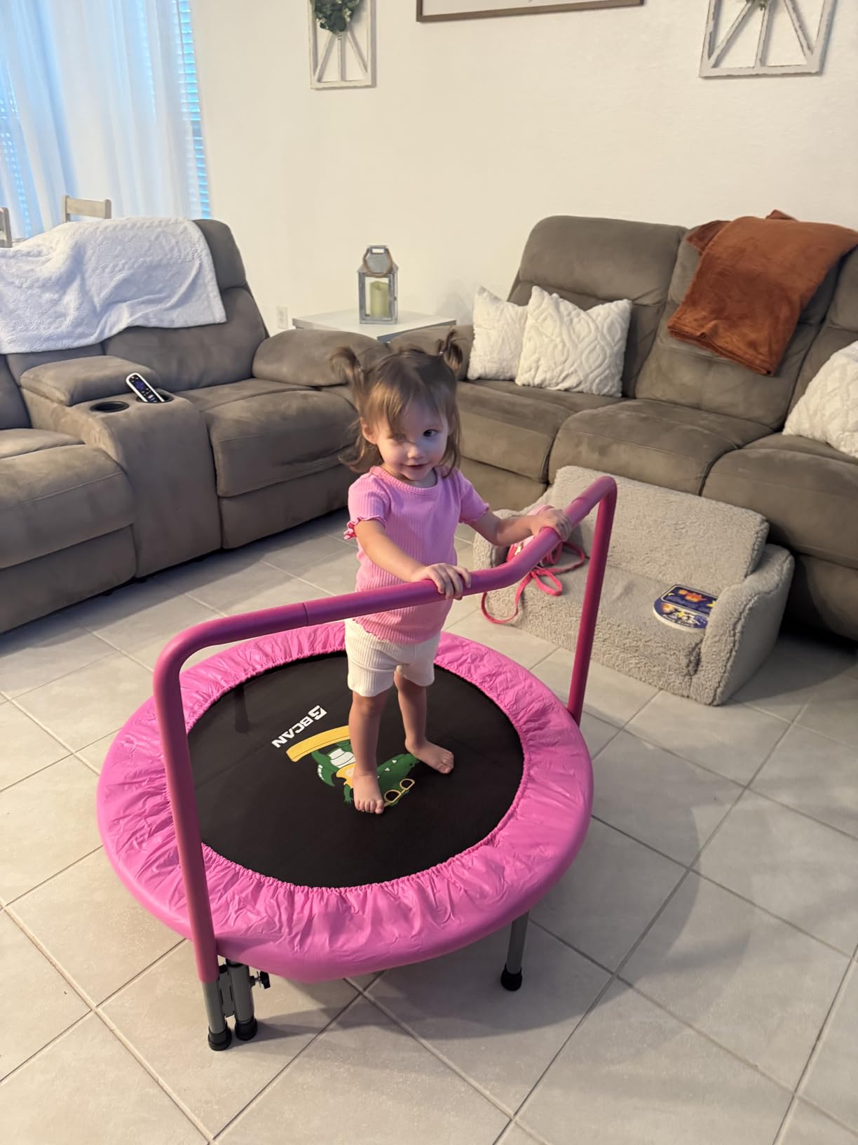BCAN SP1 36'' Kids Toddler Trampoline Indoor, Foam Handle | FED Fitness customer photo 2