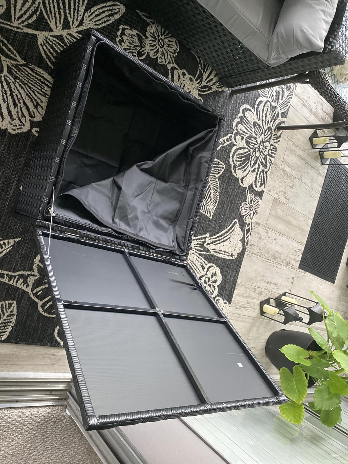 Rattaner 3 Pieces Patio Furniture Set Outdoor Sectional Wicker Patio Furniture Patio Couch with Ottoman and Outdoor Storage Table All-Weather Anti-Slip Cushions Waterproof Covers, Light Grey customer photo 1