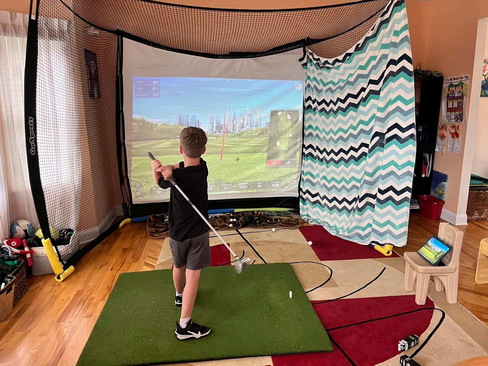 GoSports Range Cage 10 ft x 8 ft Golf Net Cage – Indoor & Outdoor Golf Practice Net for Full Swing Training and Home Golf Simulator Setups customer photo 2