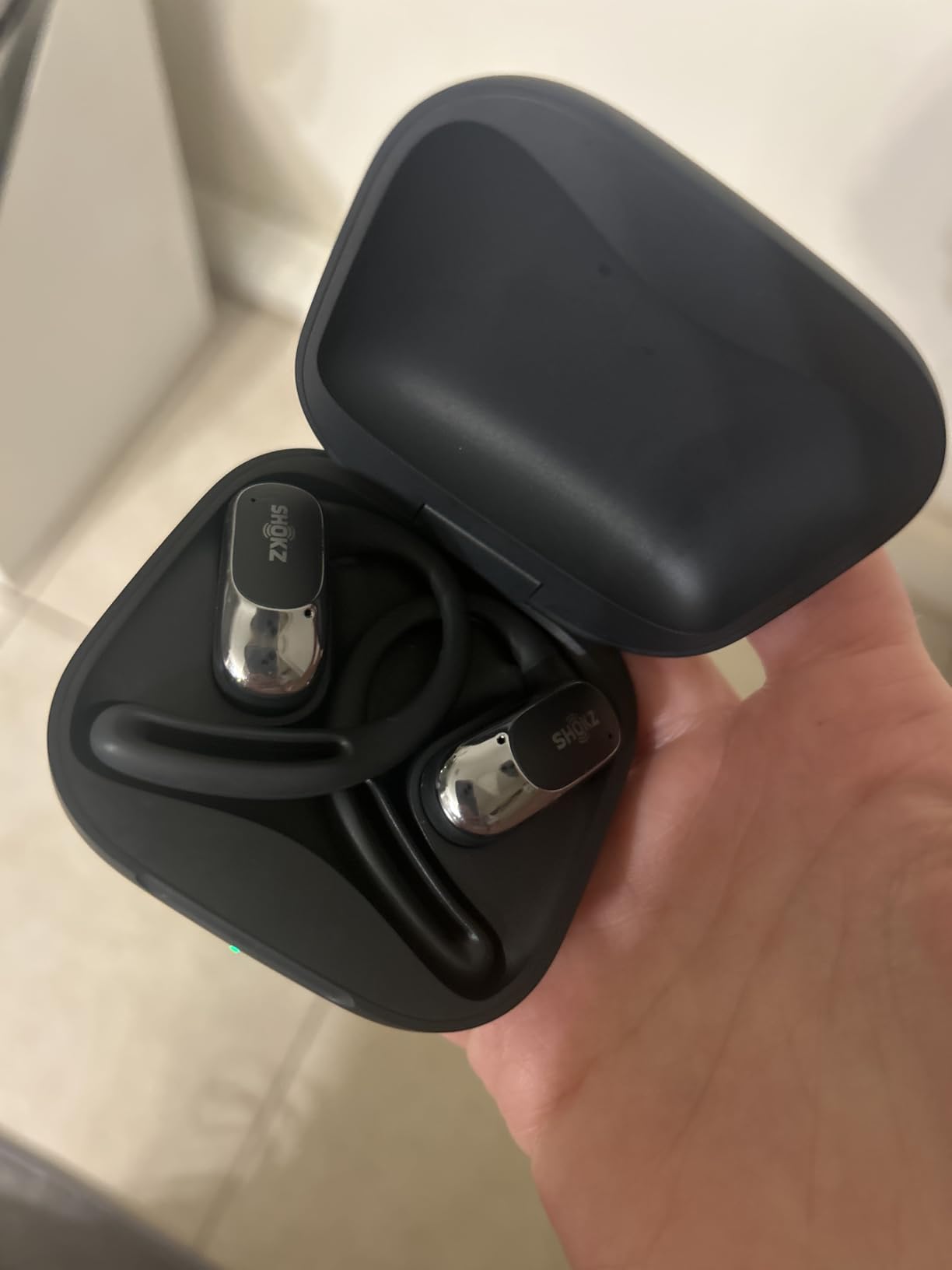 SHOKZ OpenFit Air - Open-Ear Headphones, True Wireless Earbuds, Water Resistant, Secure Earhooks for Daily Use, Black customer photo 1