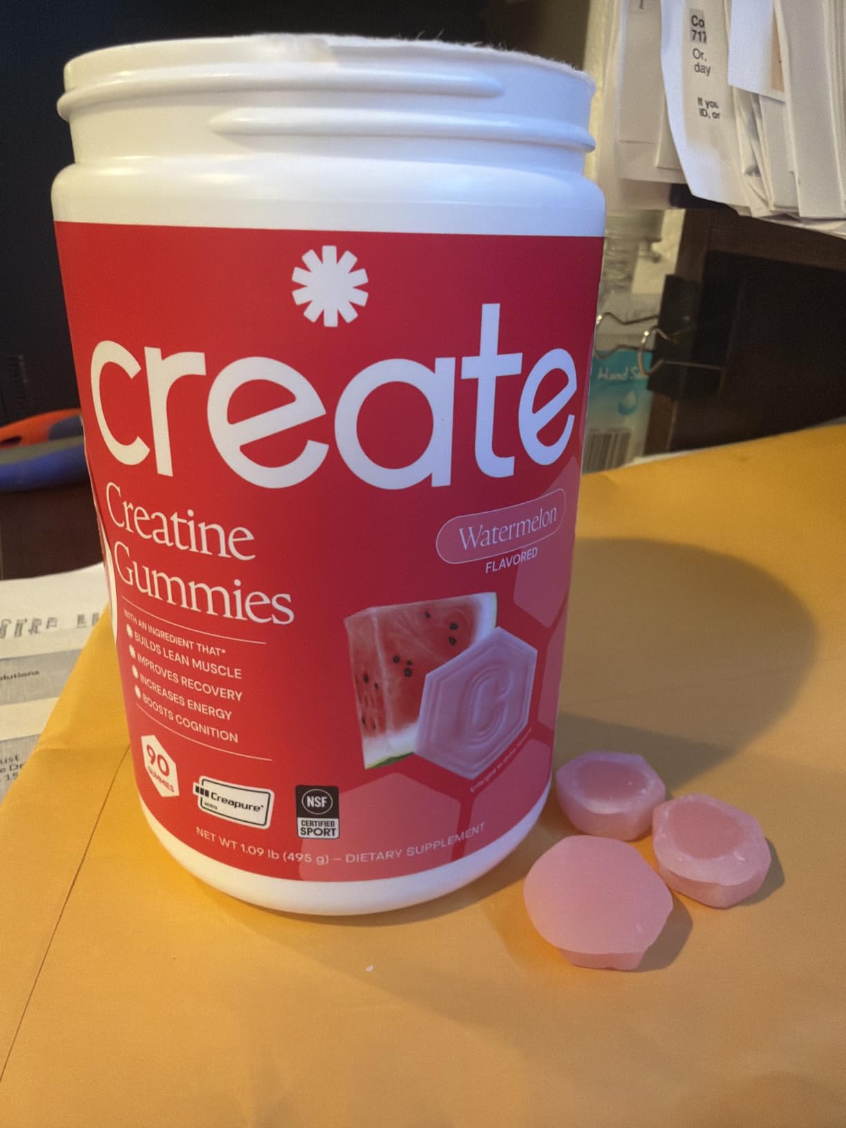 Create Creatine Monohydrate Gummies for Women and Men, Watermelon, 90ct customer photo 2