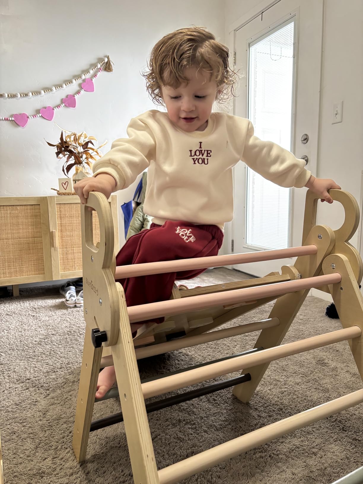 BlueWood Pikler Triangle Set with Safe Handle, Climbing Toys for 1-3 Year customer photo 2