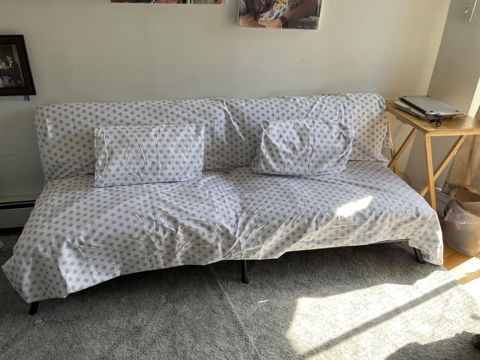 COMHOMA 72″ Convertible Futon Sofa Bed, Adjustable Backrest, Black customer photo 2