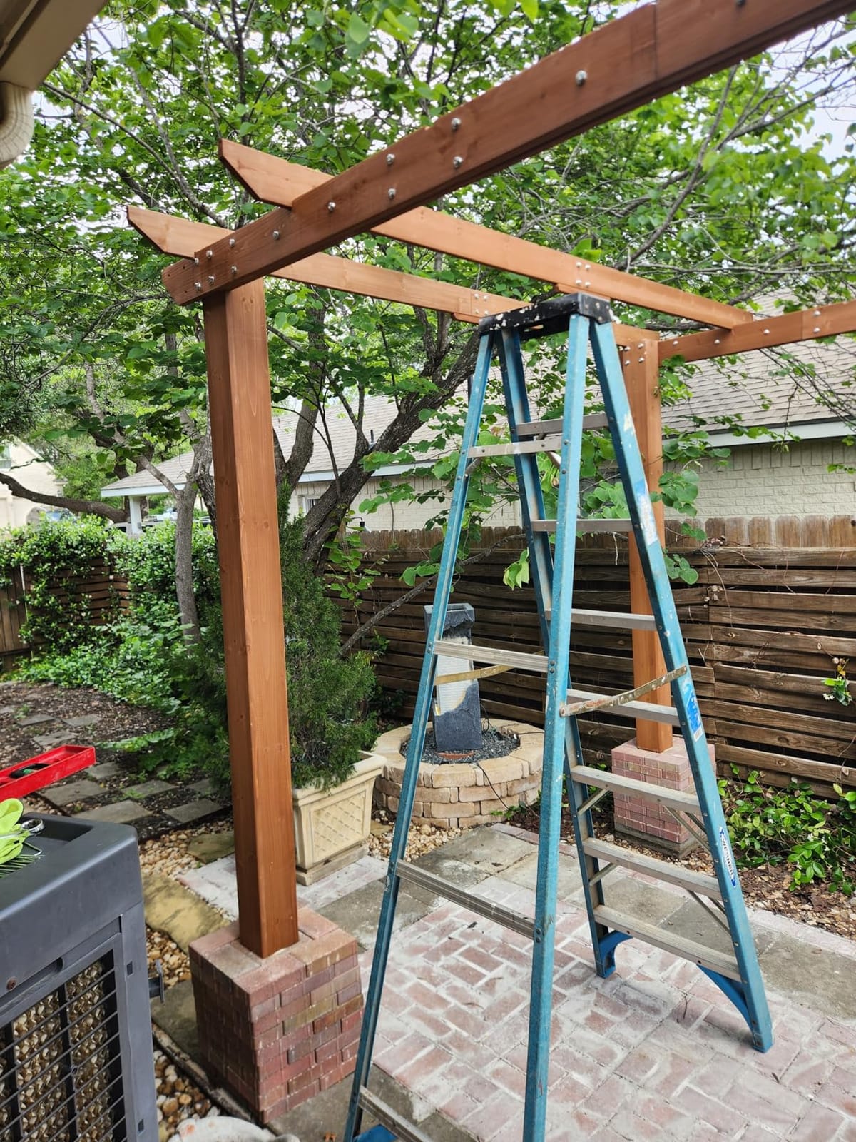 MUPATER 10x12 FT All Cedar Wooden Pergola, Kit with Stakes, Quality Supported Structure, Snow and Wind Supported,Outdoor Pergola with Cedar Framed for Backyard, Deck, Lawn customer photo 2