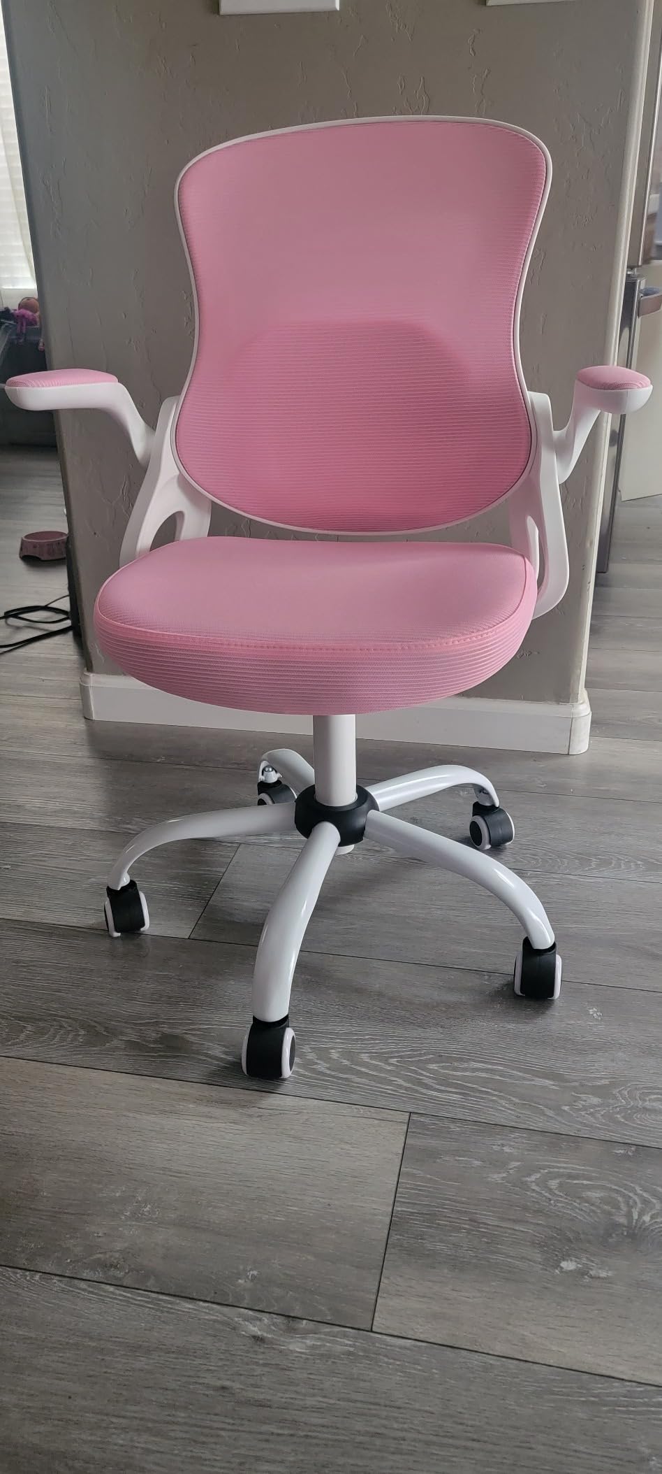Kids Desk Chair,Ergonomic Study Chair with Adjustable Height,Swivel Mesh Desk Chair with Wheels,Home Office Chair for Children in Home Bedroom Grey customer photo 1